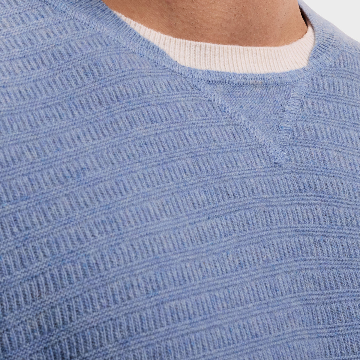 Grid Stitch Crewneck Sweater