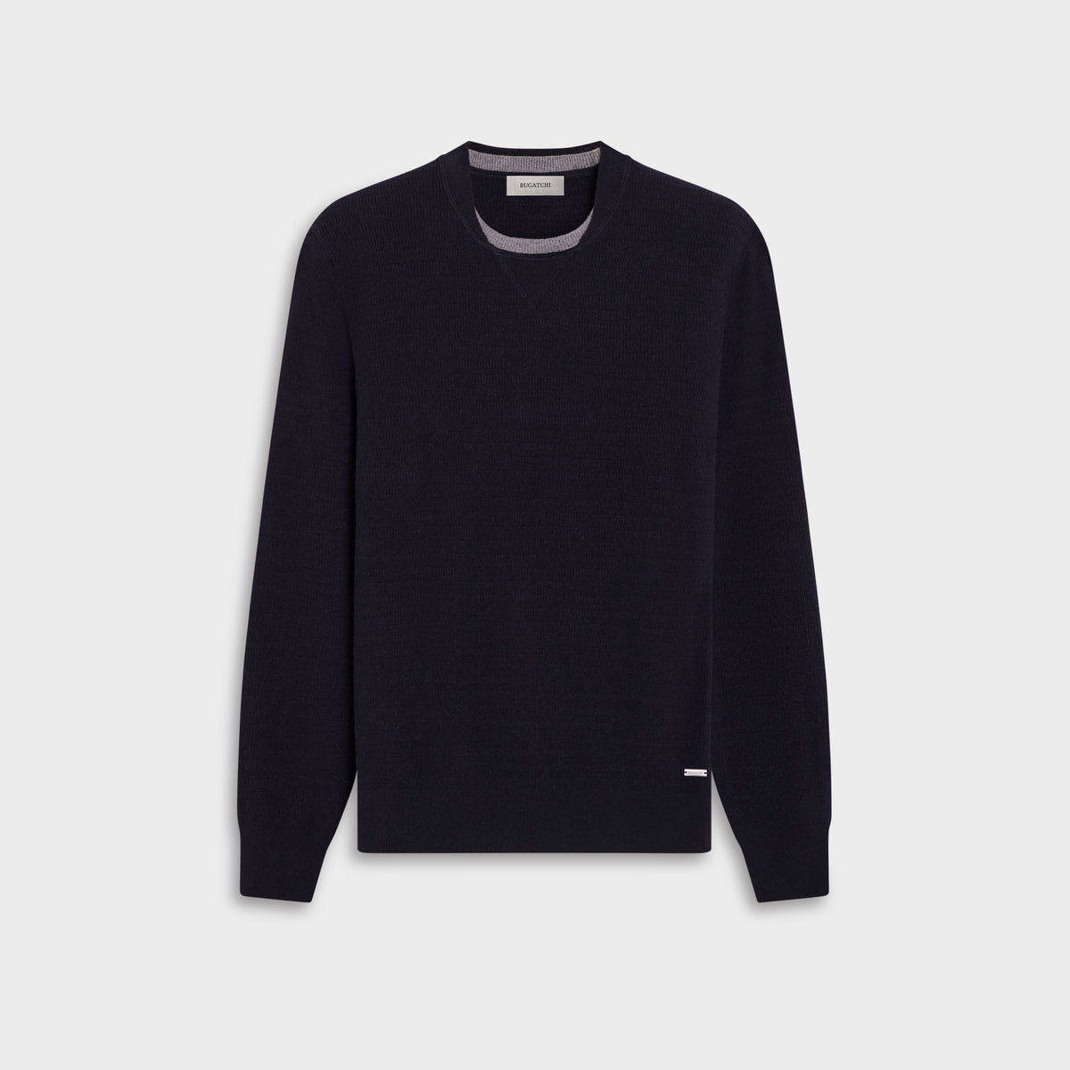 Grid Stitch Crewneck Sweater
