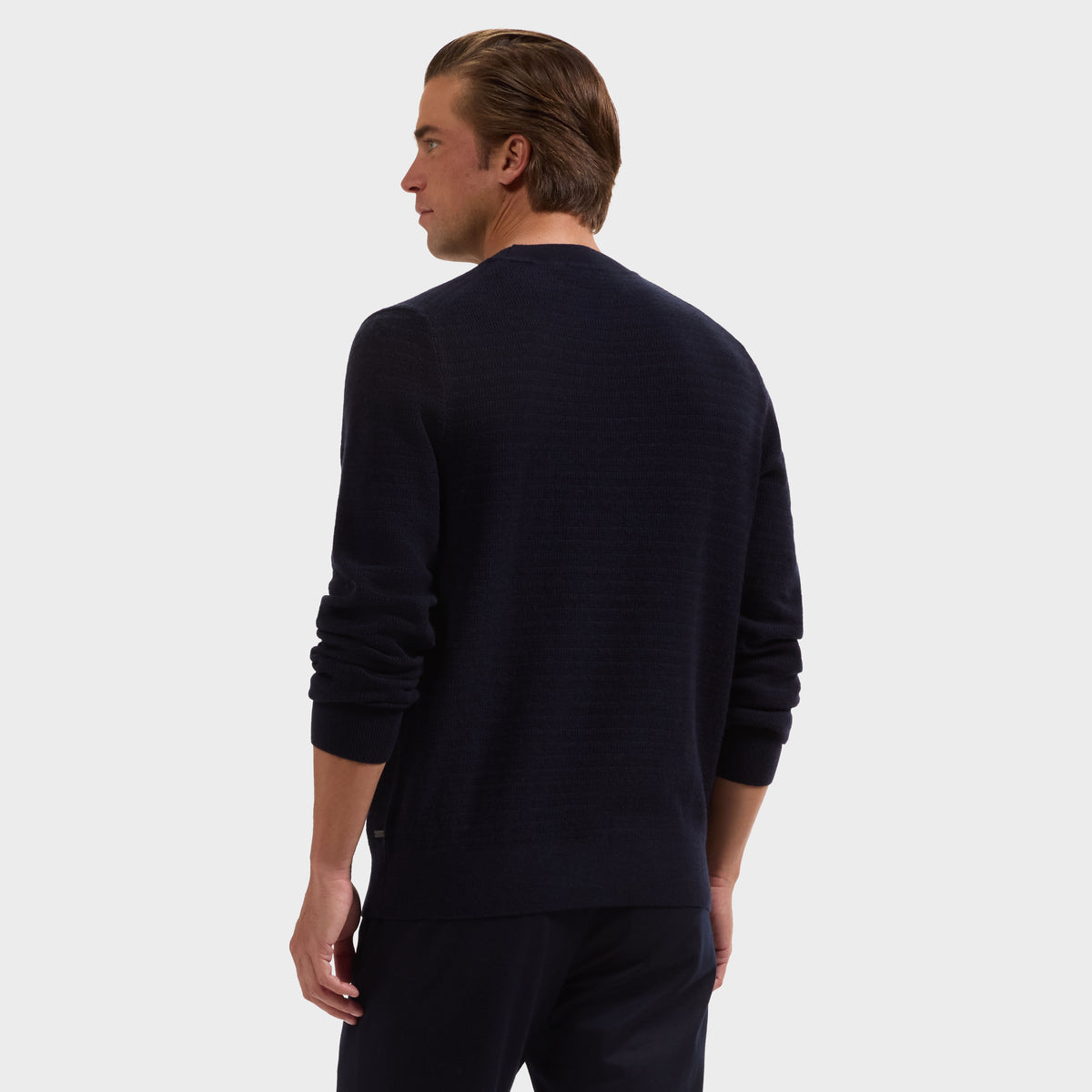Grid Stitch Crewneck Sweater
