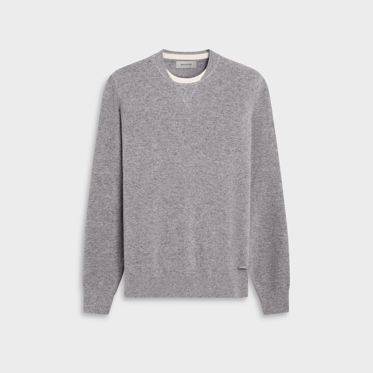 Grid Stitch Crewneck Sweater