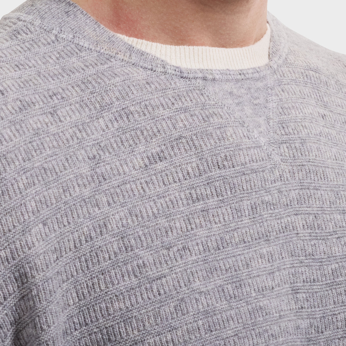 Grid Stitch Crewneck Sweater