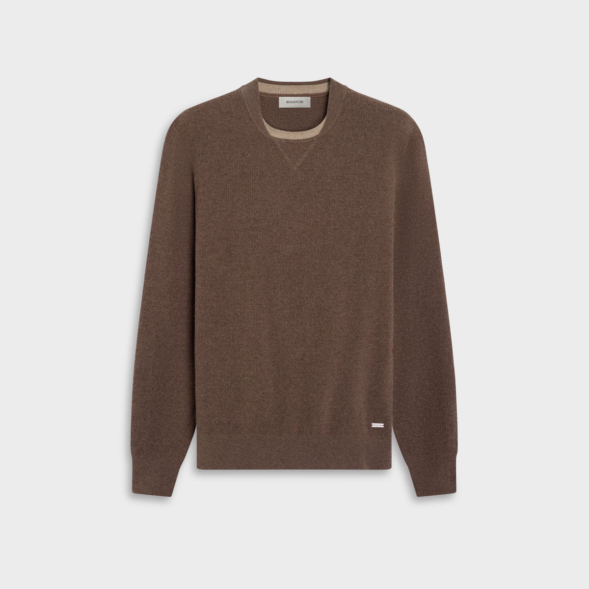 Grid Stitch Crewneck Sweater