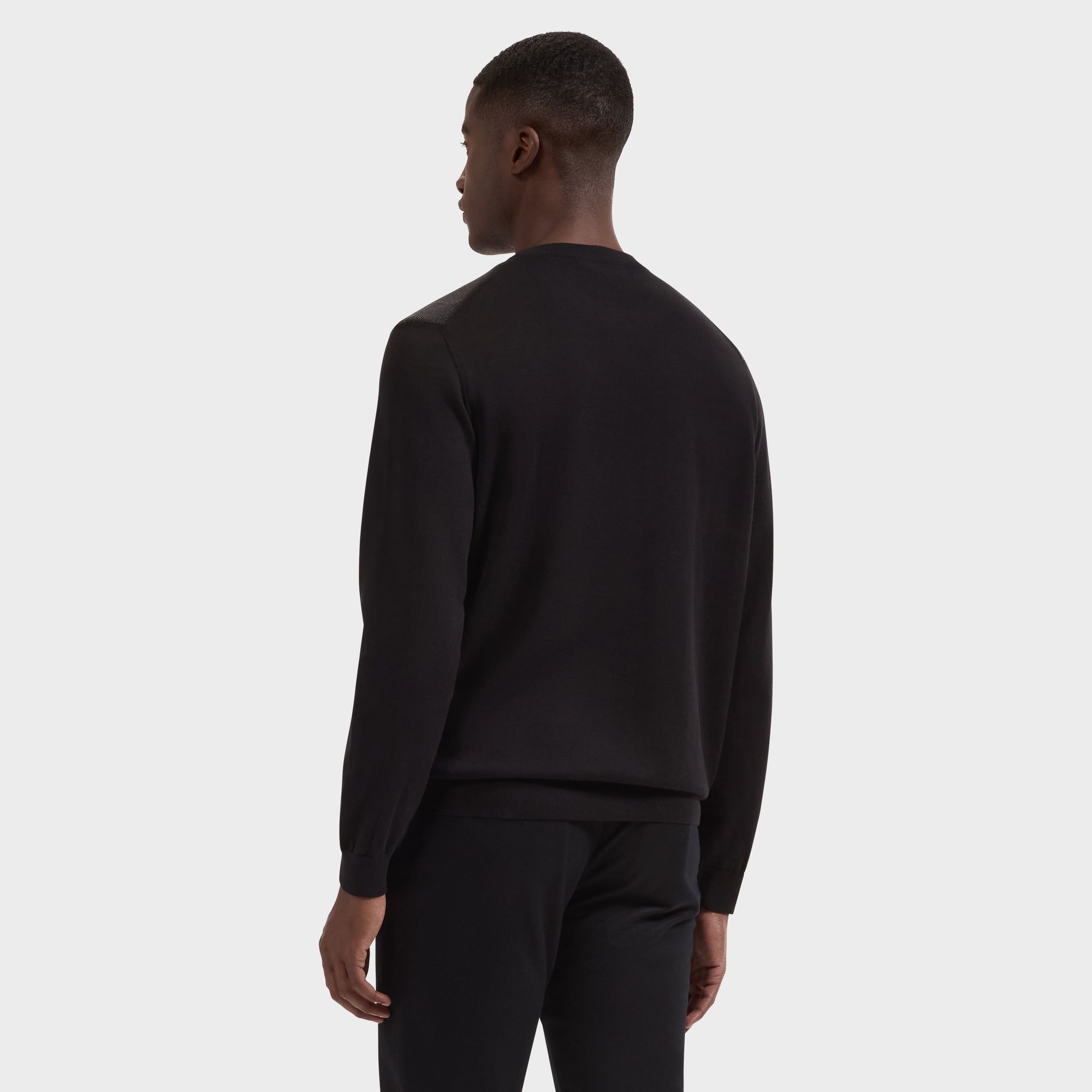 Geometric Intarsia Crewneck Sweater