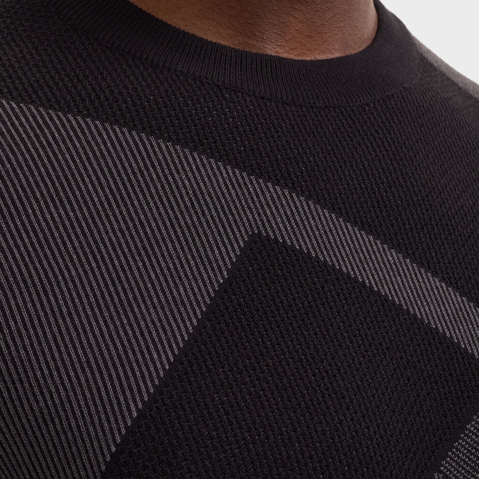 Geometric Intarsia Crewneck Sweater