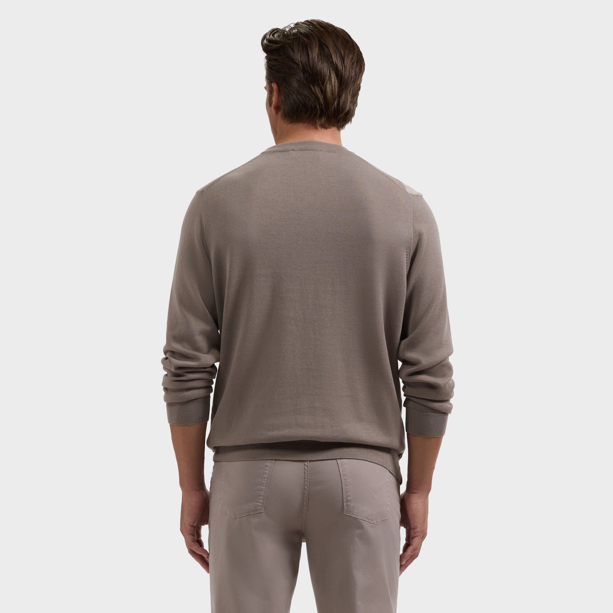 Geometric Intarsia Crewneck Sweater
