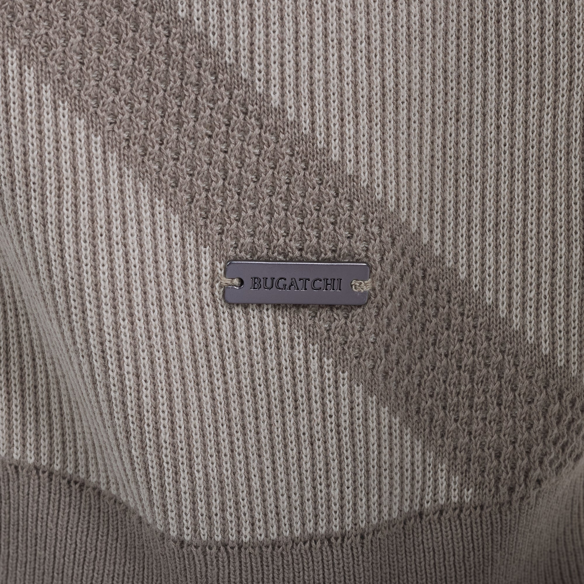 Geometric Intarsia Crewneck Sweater