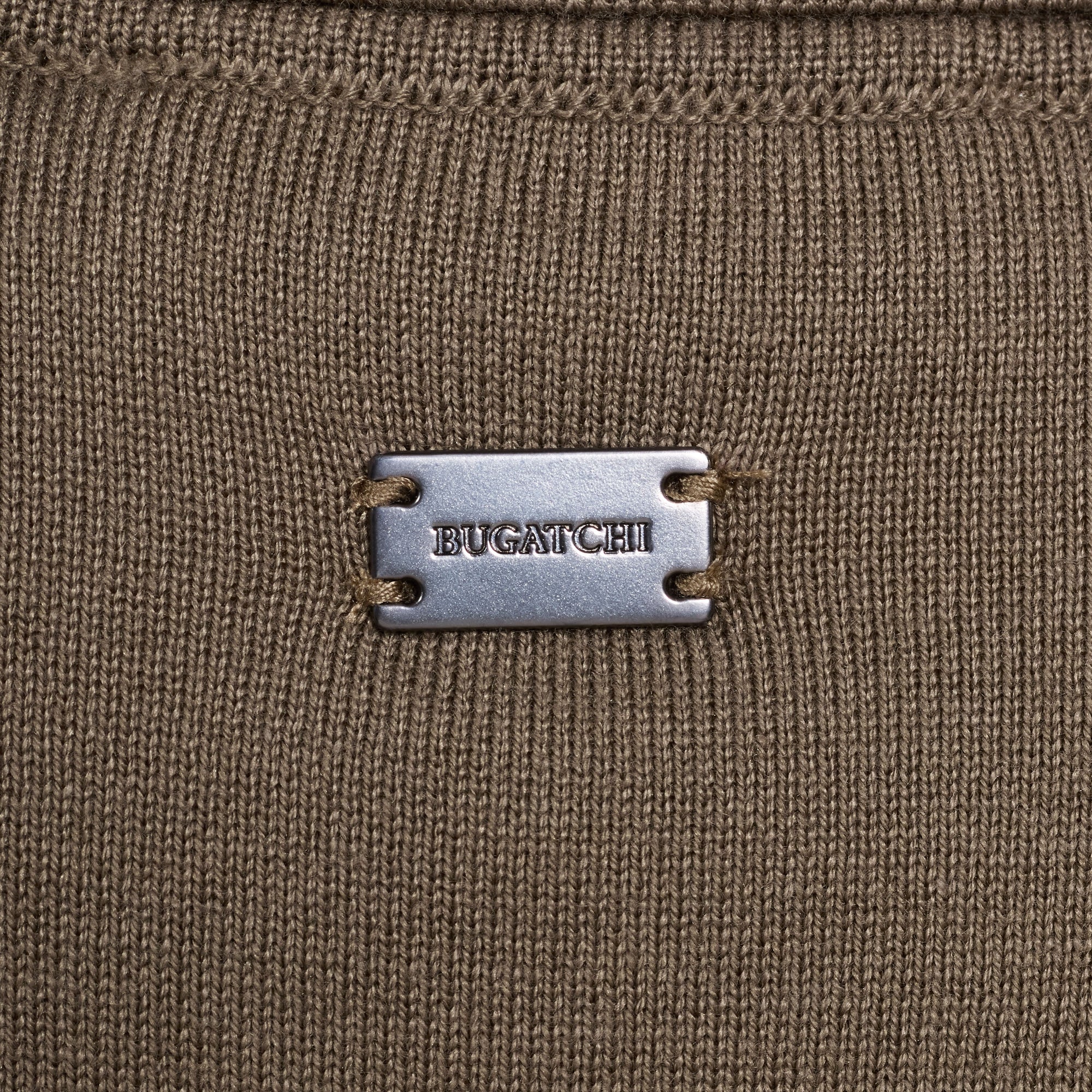Solid Full Button Long-Sleeve Polo Sweater