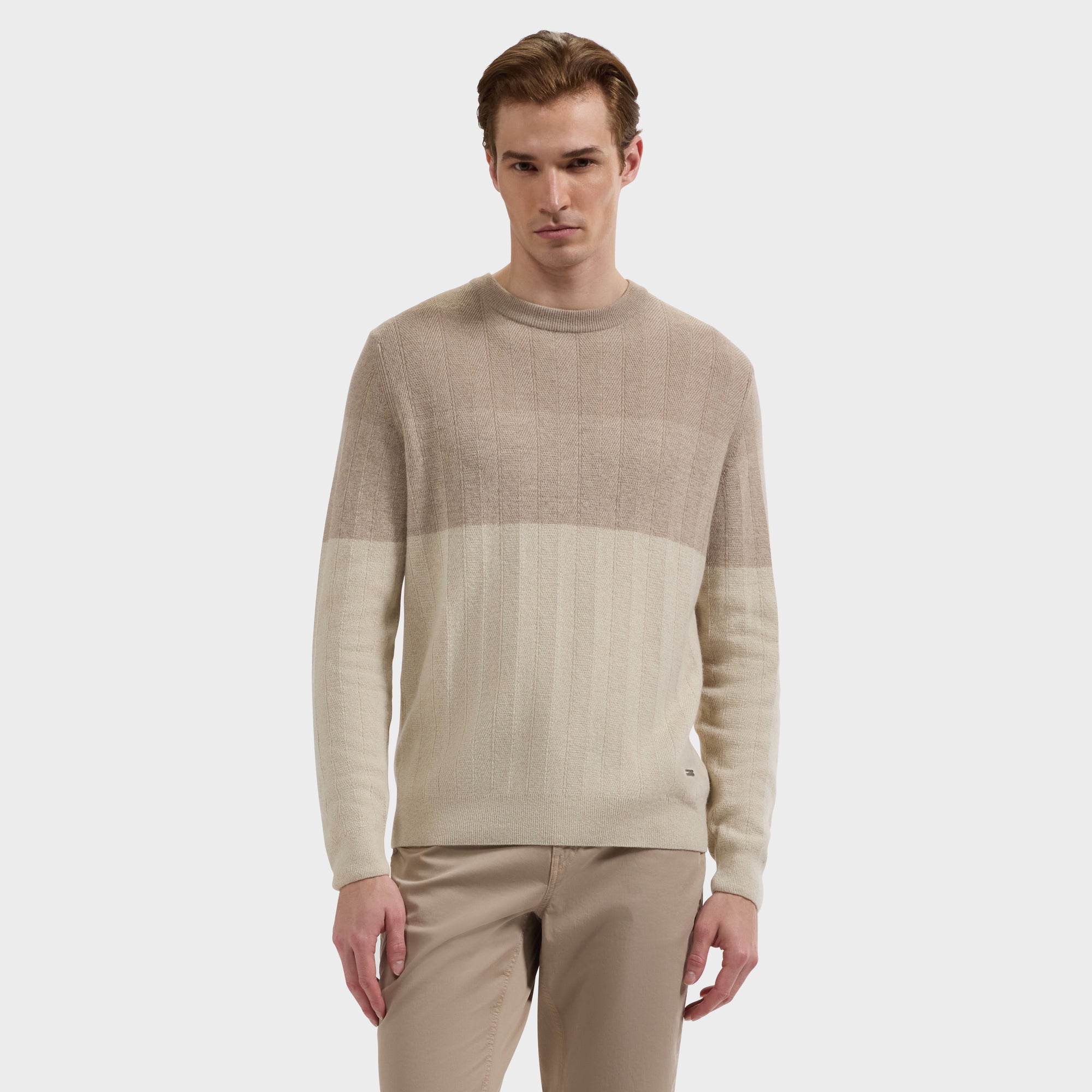 Color block Chevron Crewneck Sweater