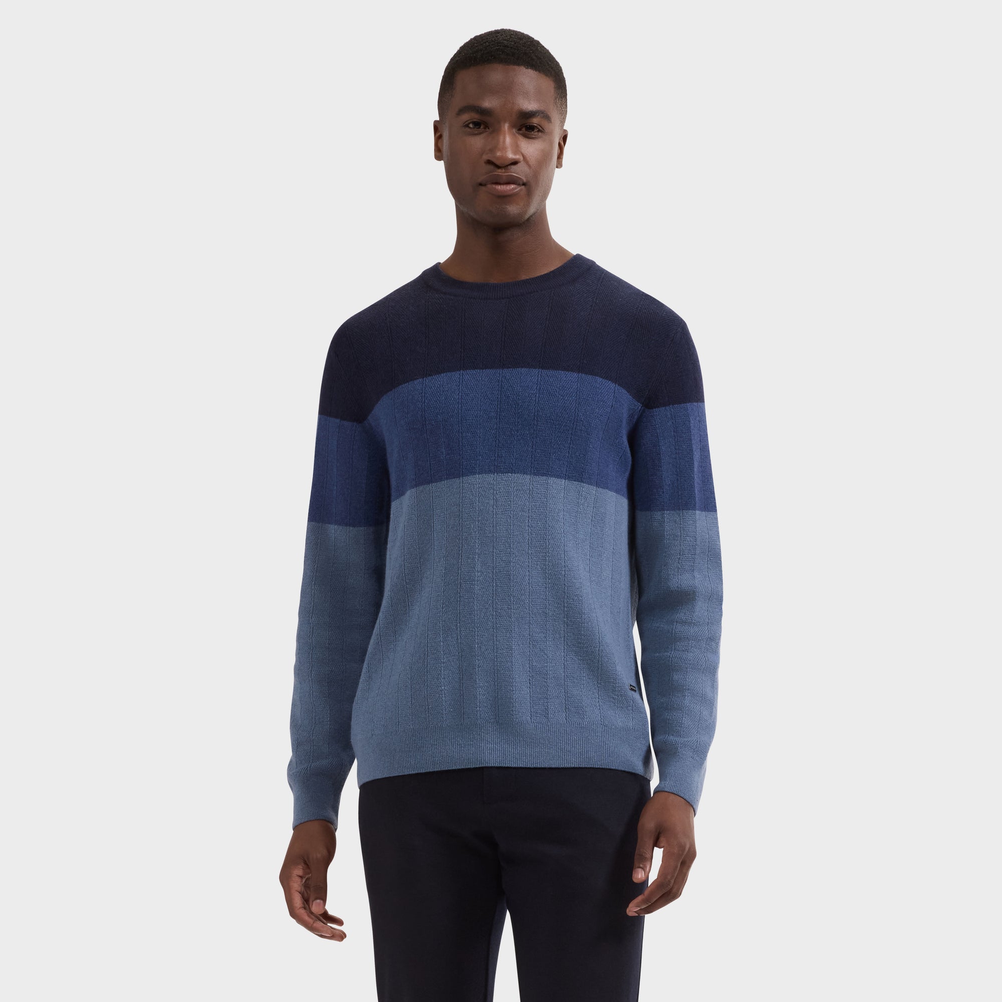 Color block Chevron Crewneck Sweater