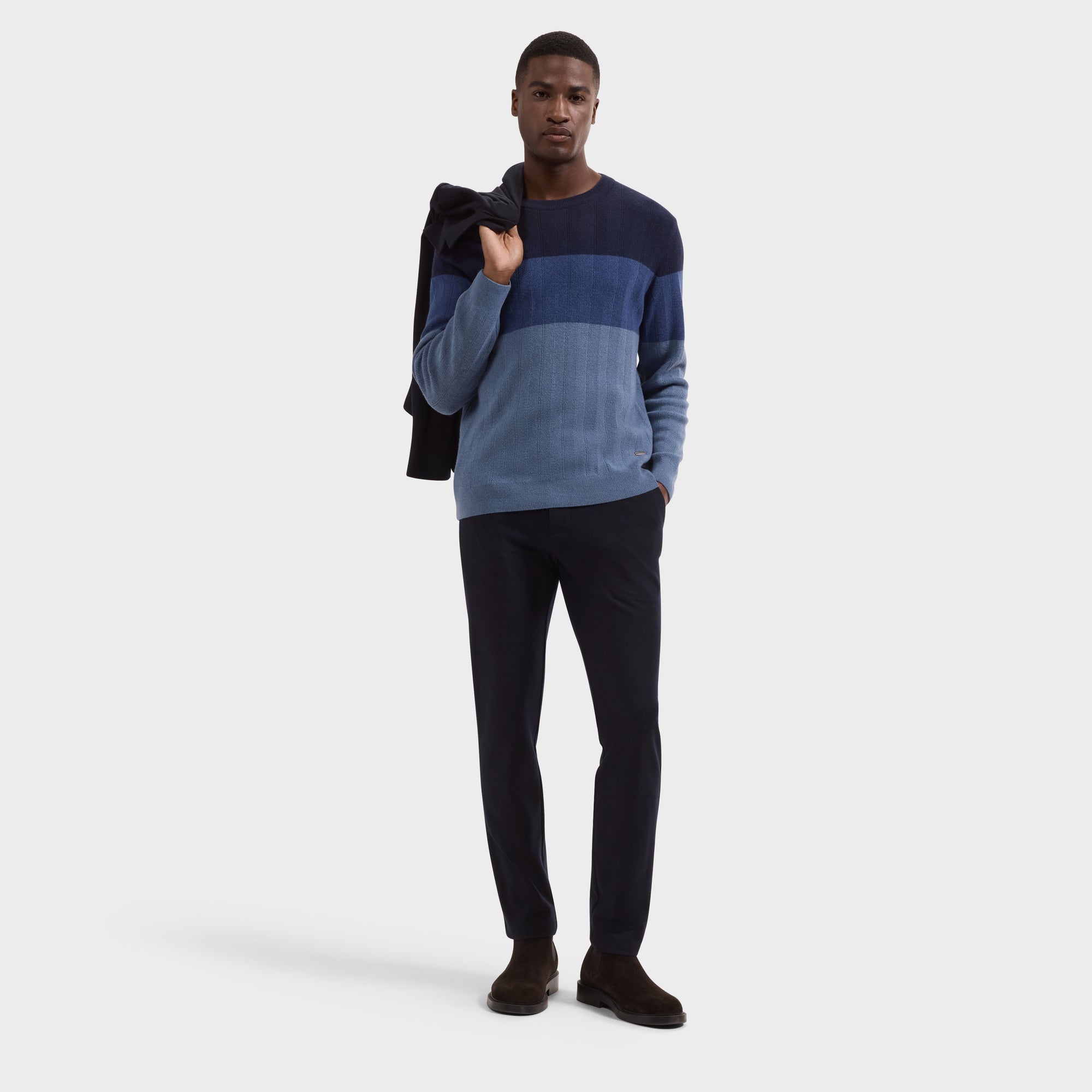 Color block Chevron Crewneck Sweater