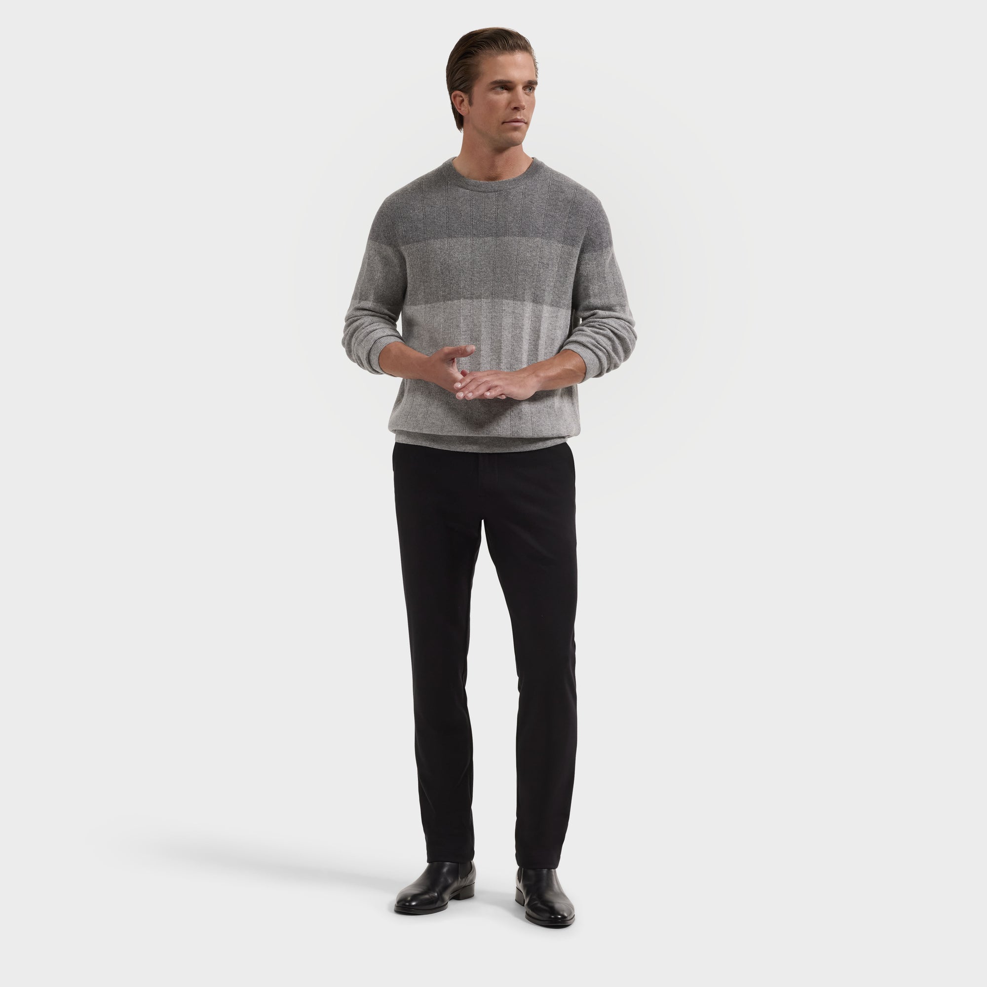 Color block Chevron Crewneck Sweater