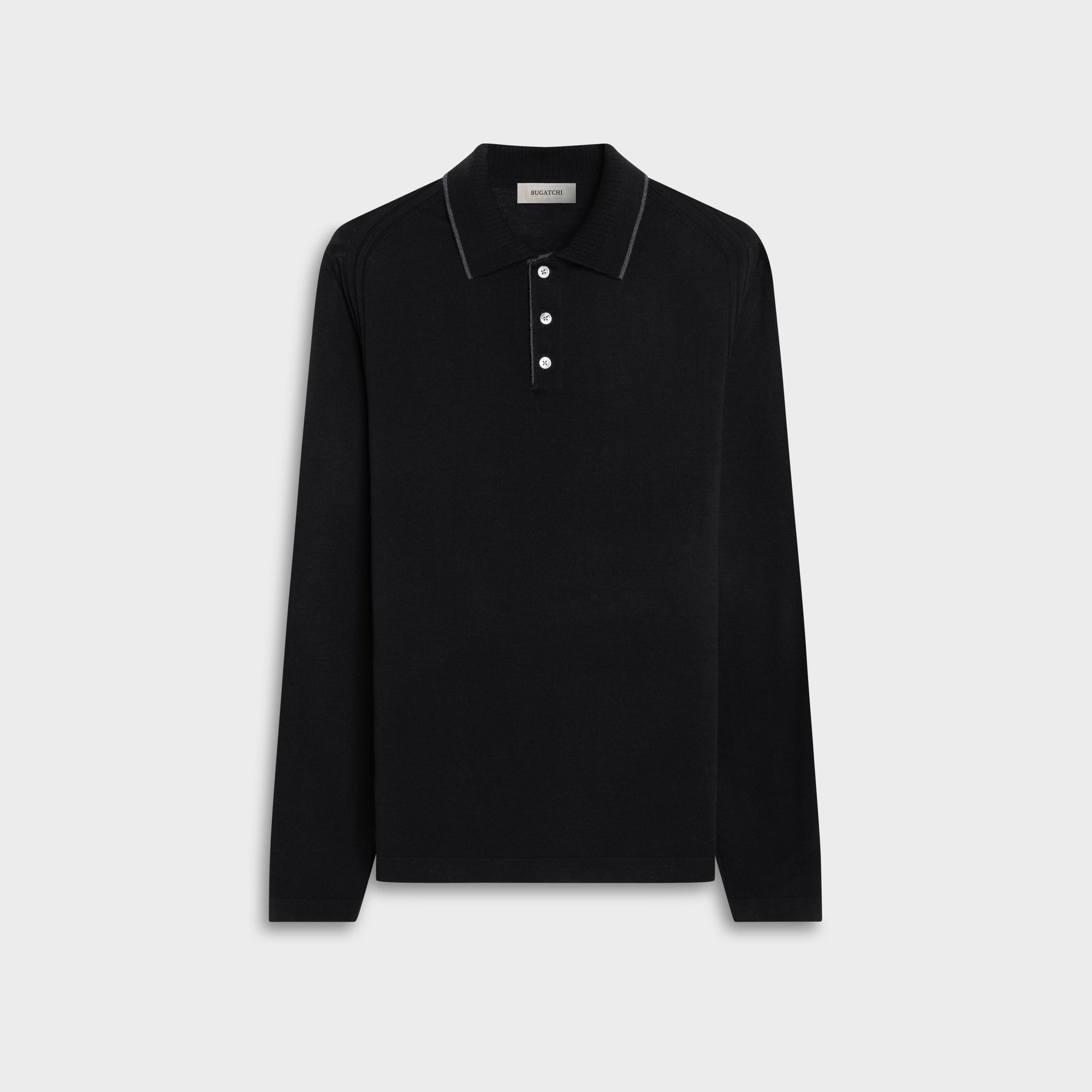 Merino Long-Sleeve Polo Sweater