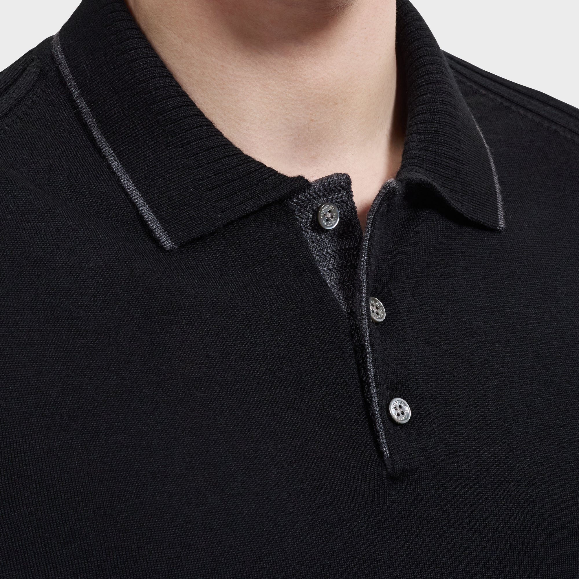 Merino Long-Sleeve Polo Sweater