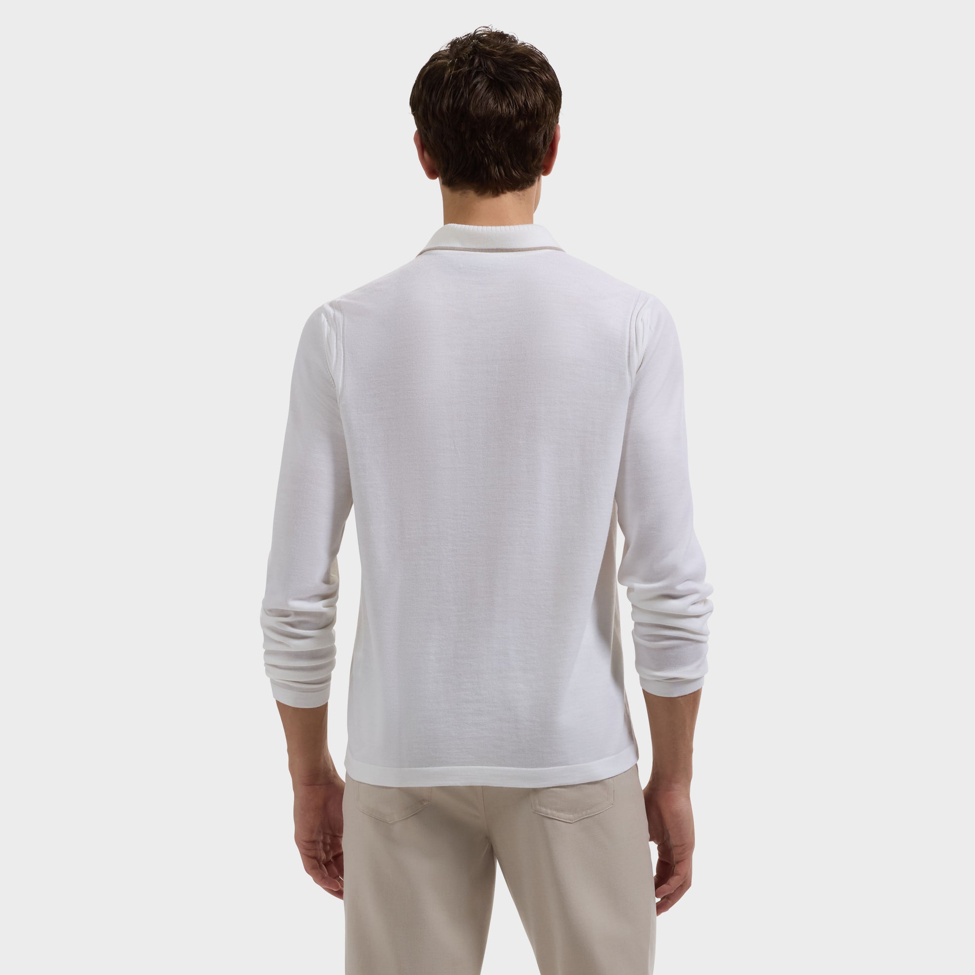 Merino Long-Sleeve Polo Sweater