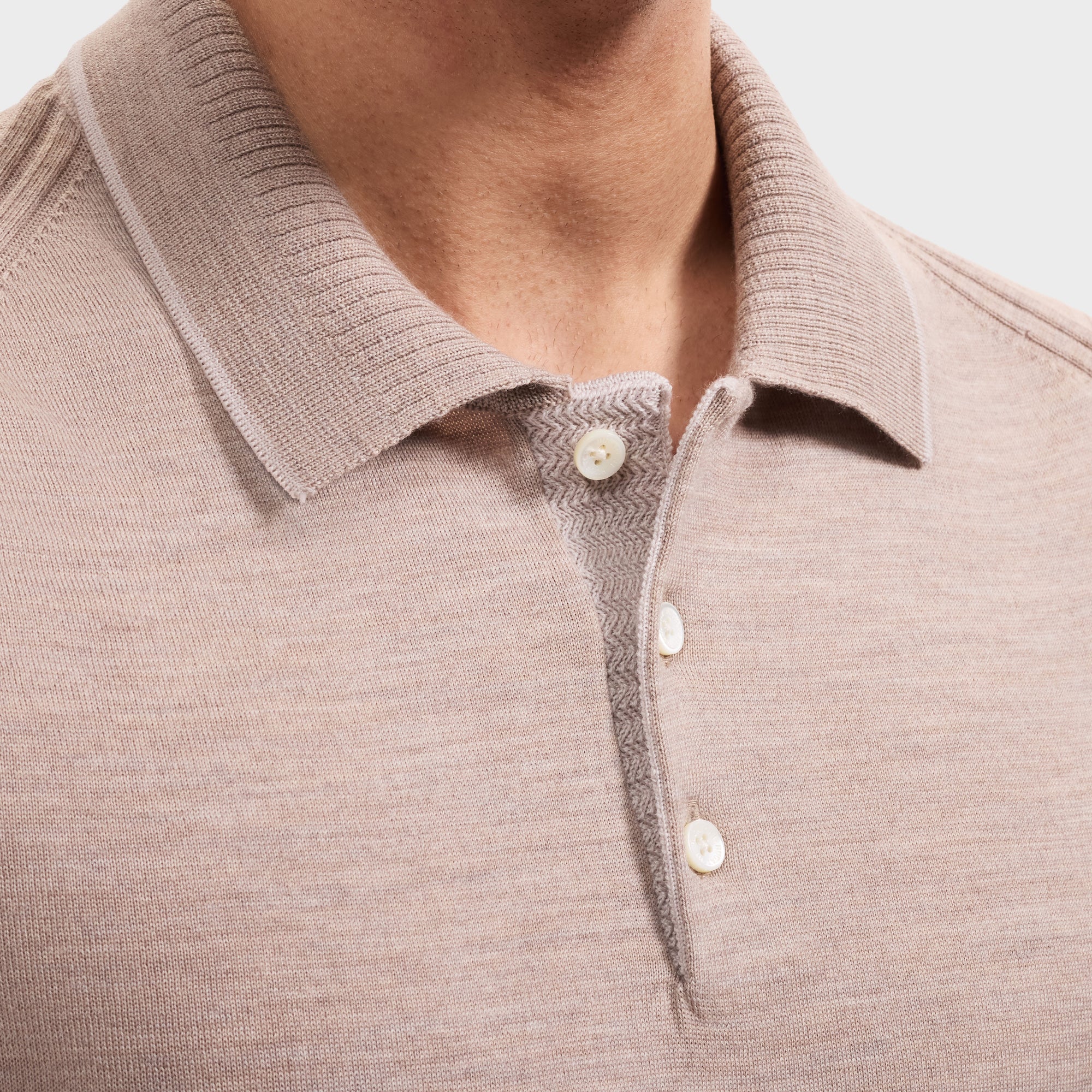 Merino Long-Sleeve Polo Sweater