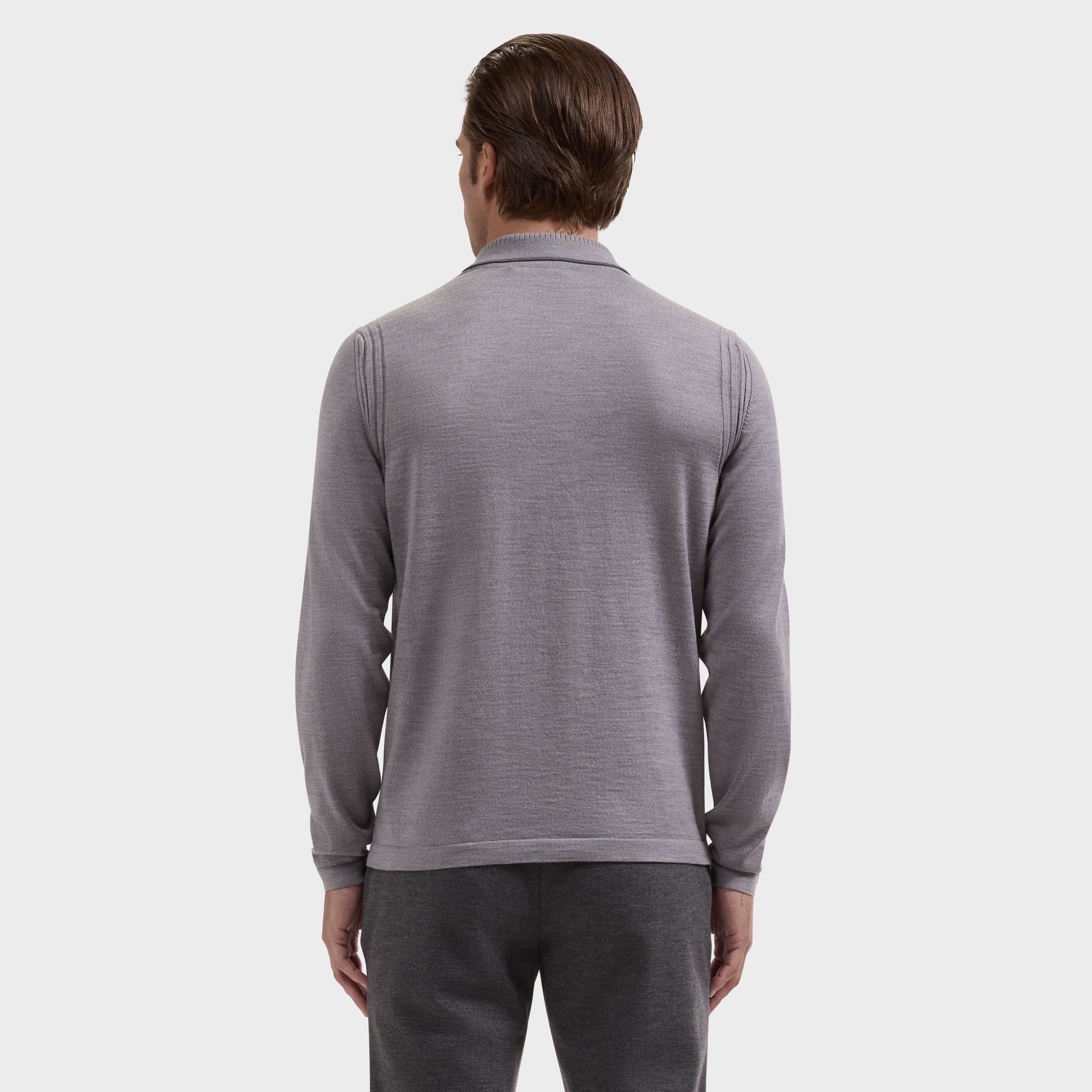 Merino Long-Sleeve Polo Sweater
