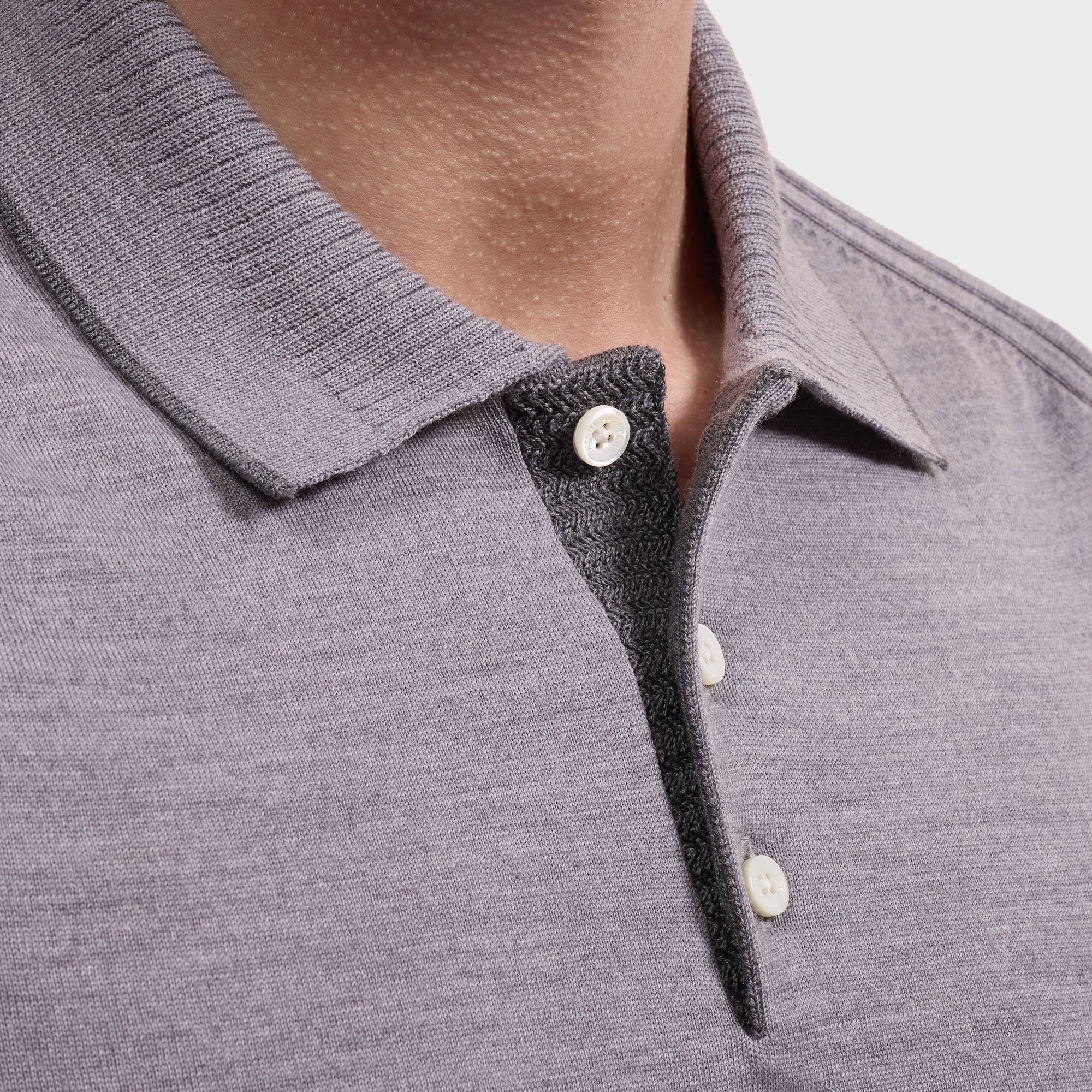 Merino Long-Sleeve Polo Sweater