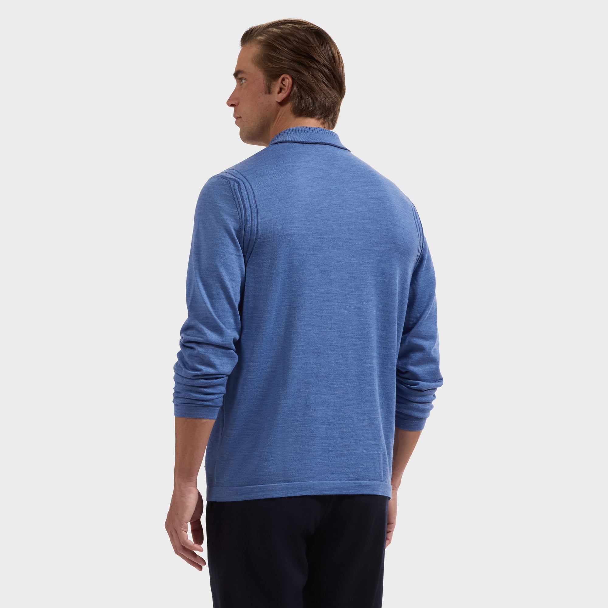 Merino Long-Sleeve Polo Sweater