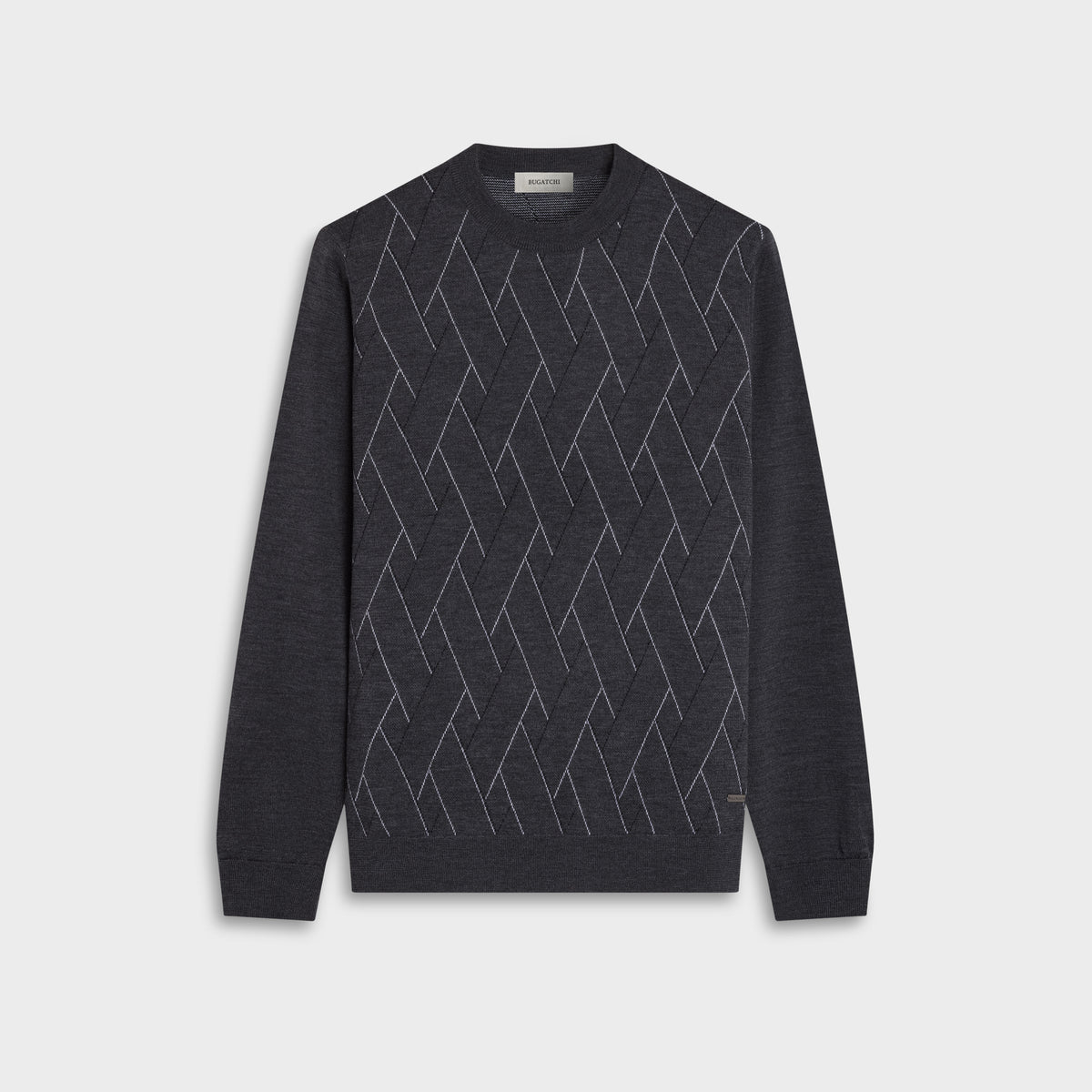 Geometric Merino Crewneck Sweater