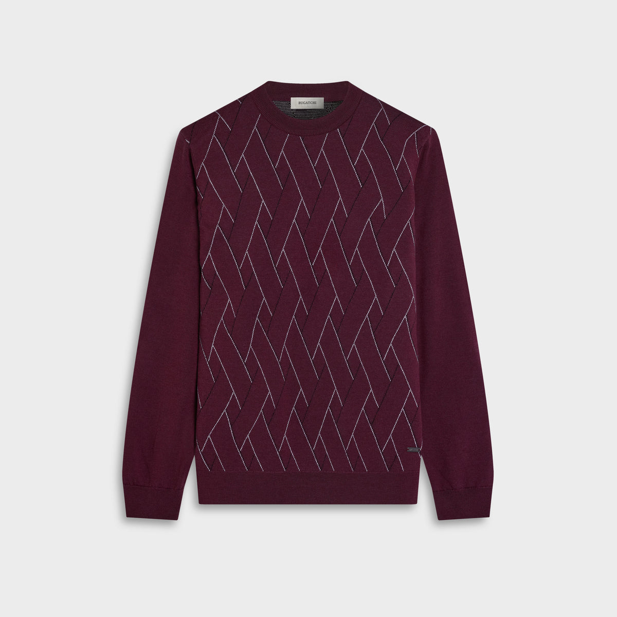 Geometric Merino Crewneck Sweater