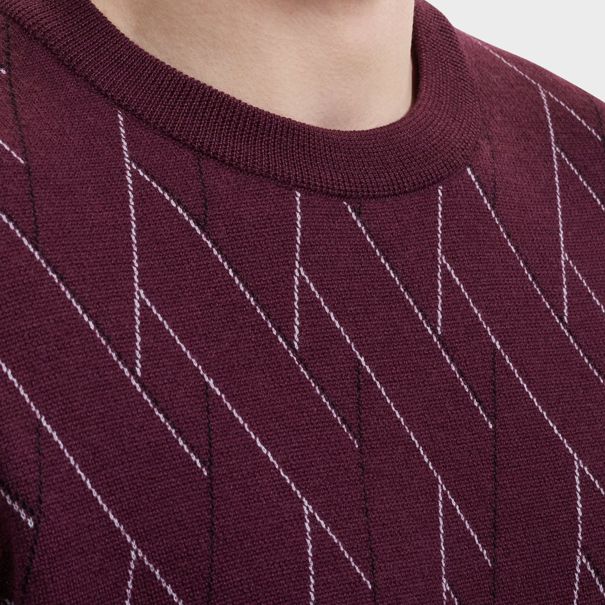 Geometric Merino Crewneck Sweater