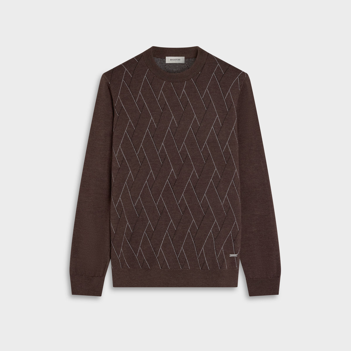 Geometric Merino Crewneck Sweater