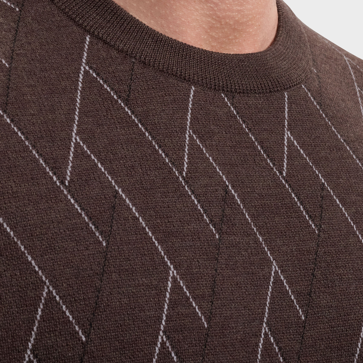 Geometric Merino Crewneck Sweater