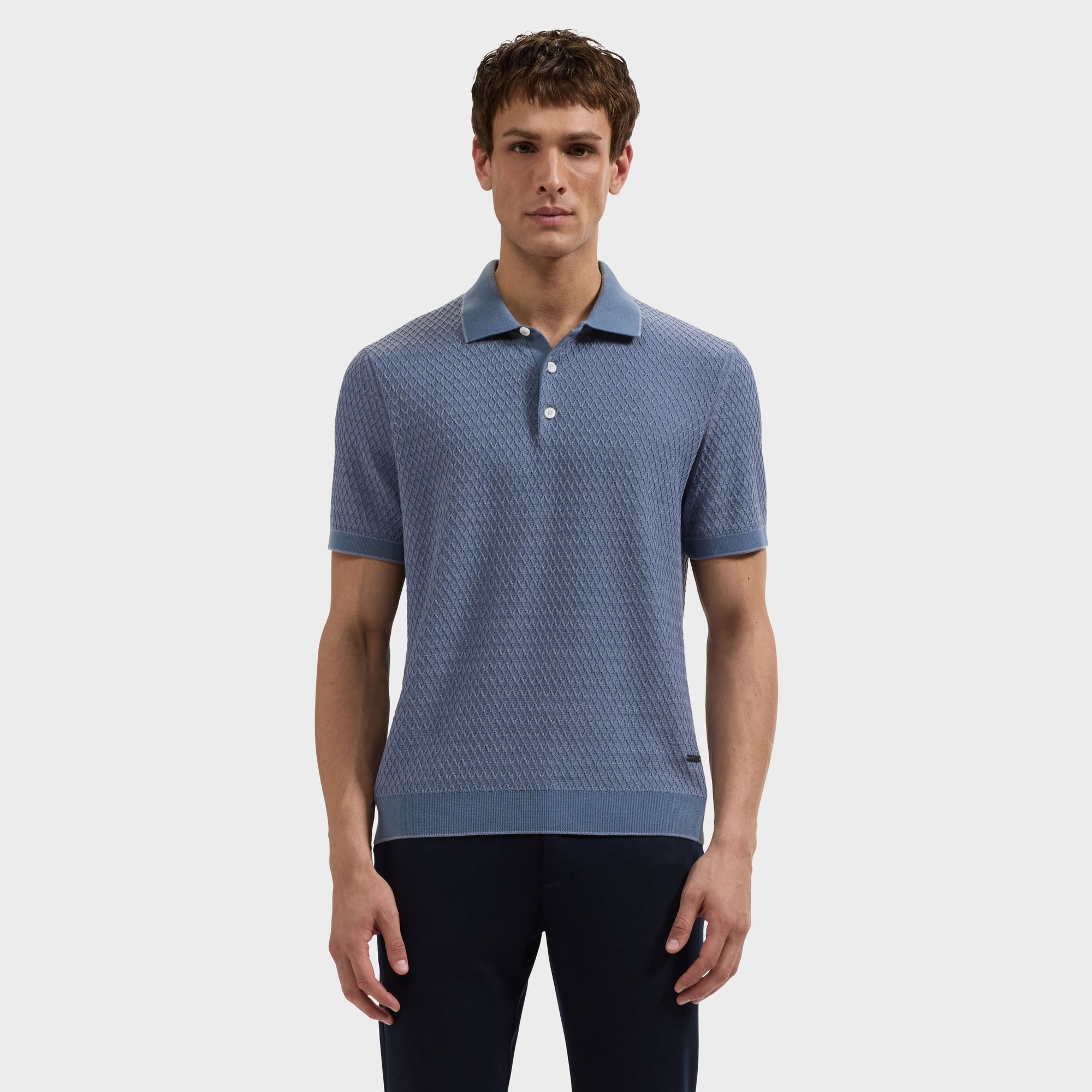 Honeycomb Polo Sweater