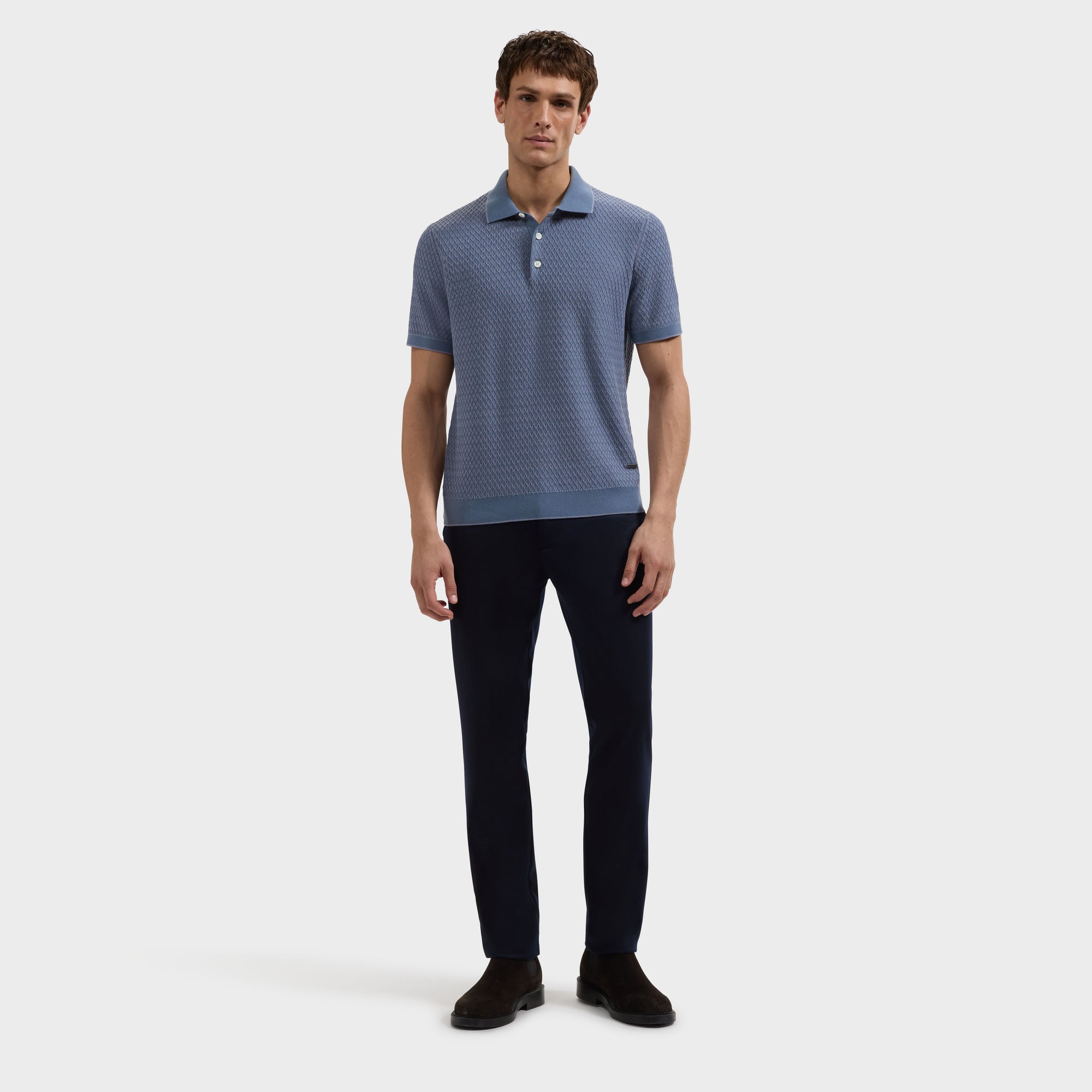 Honeycomb Polo Sweater