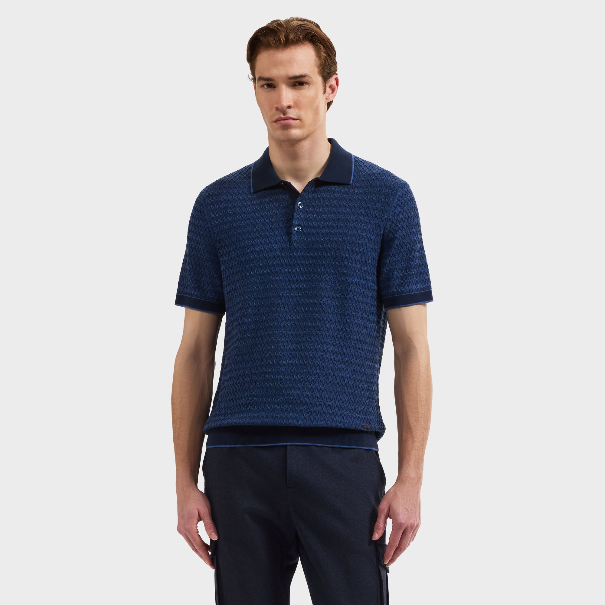 Honeycomb Polo Sweater