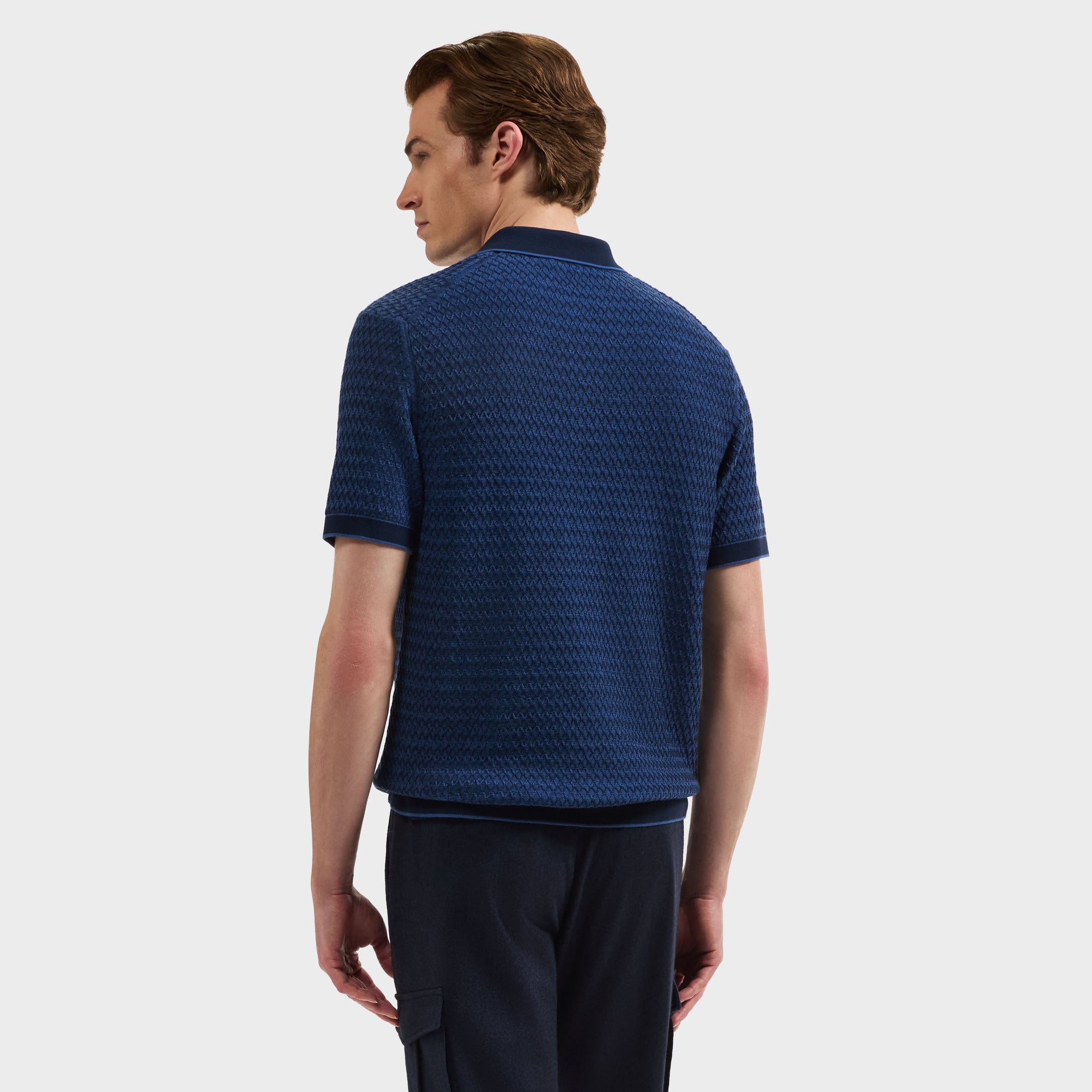 Honeycomb Polo Sweater