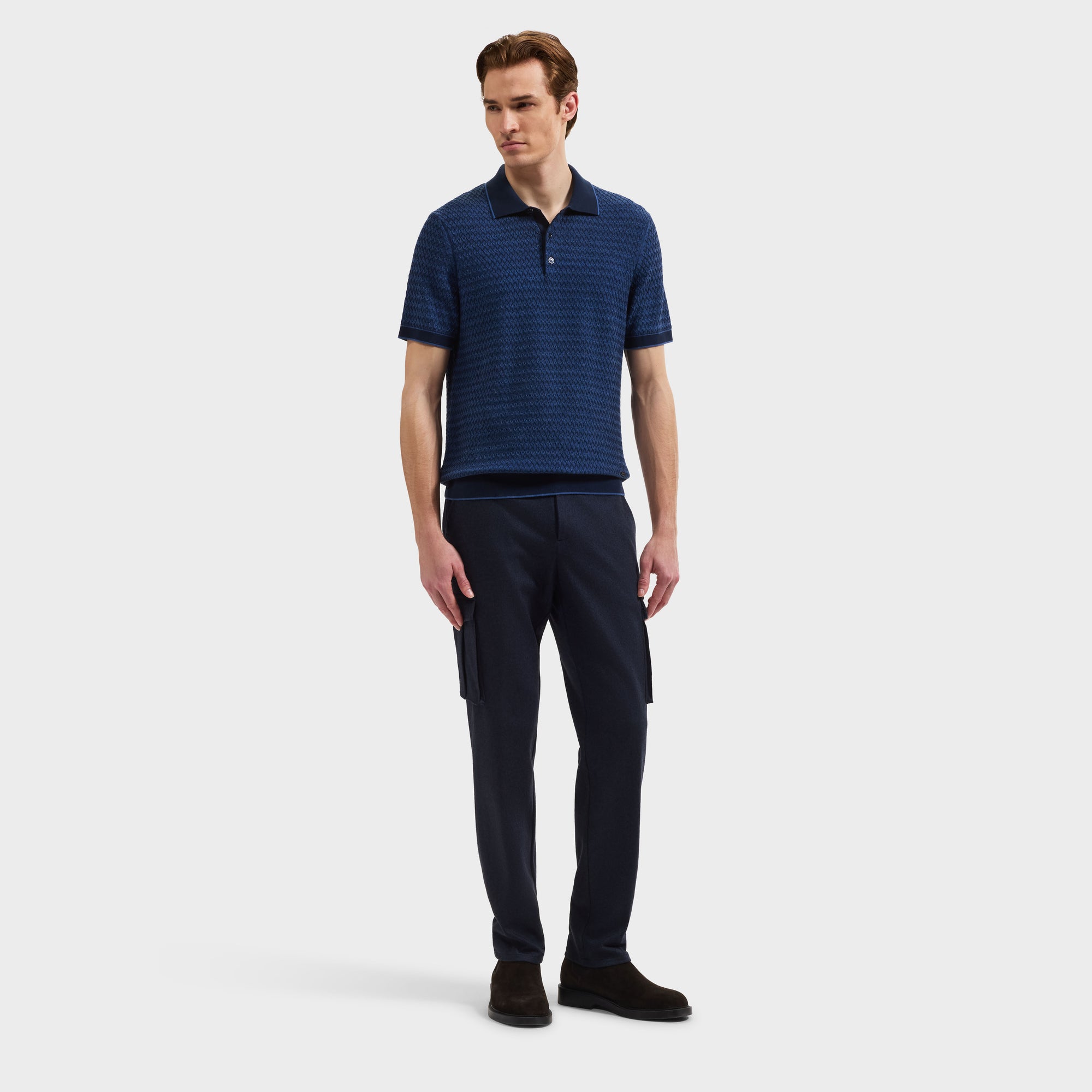 Honeycomb Polo Sweater