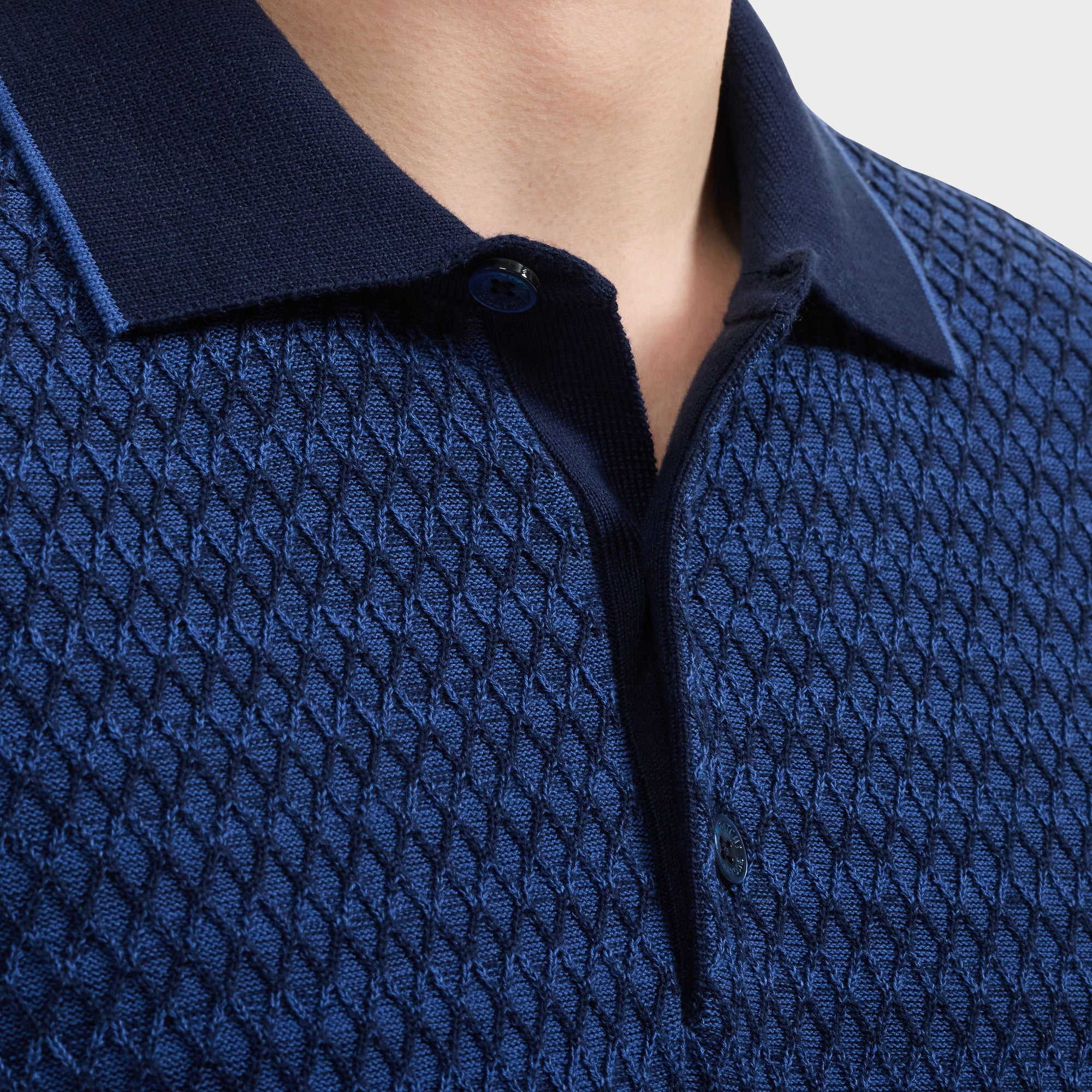 Honeycomb Polo Sweater