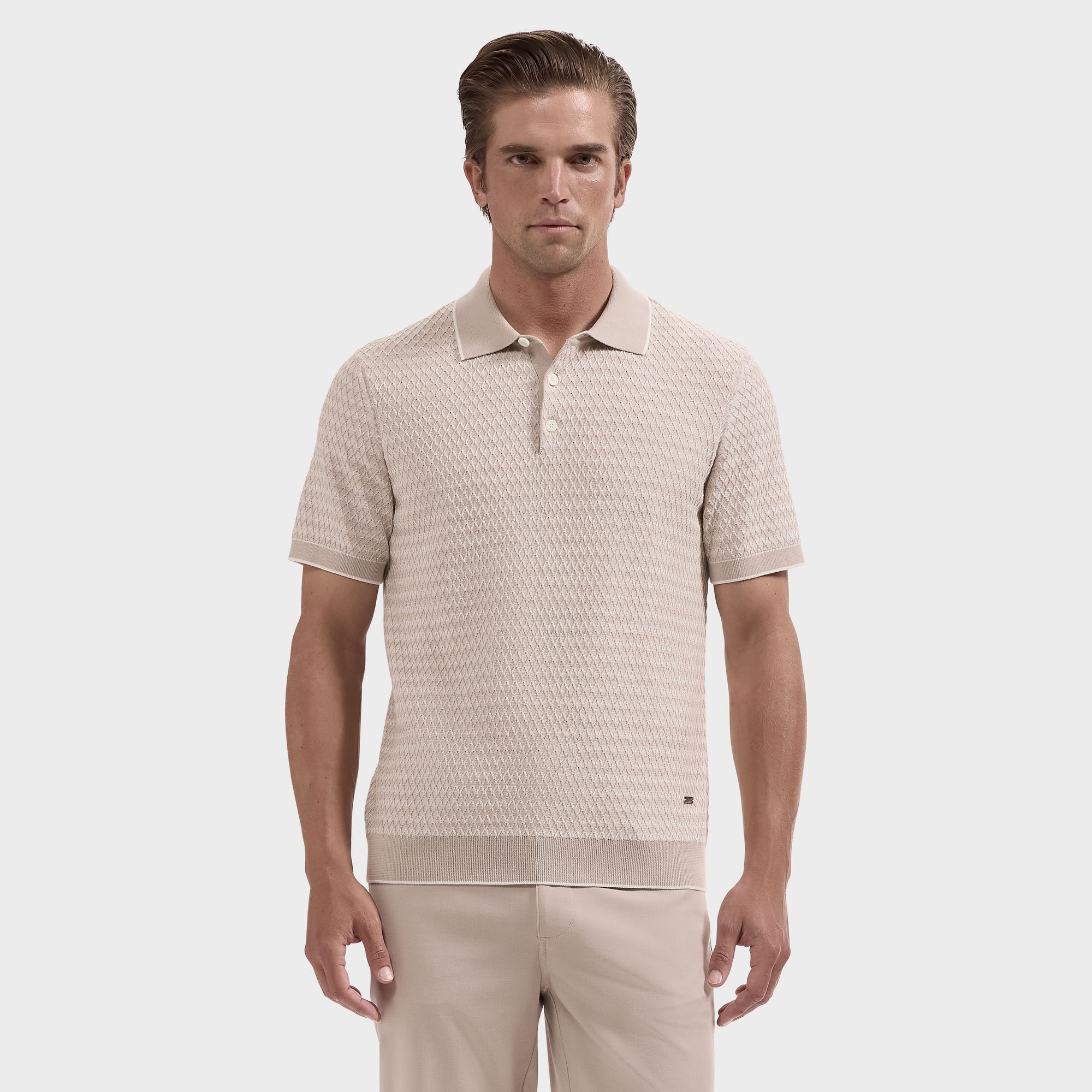 Honeycomb Polo Sweater