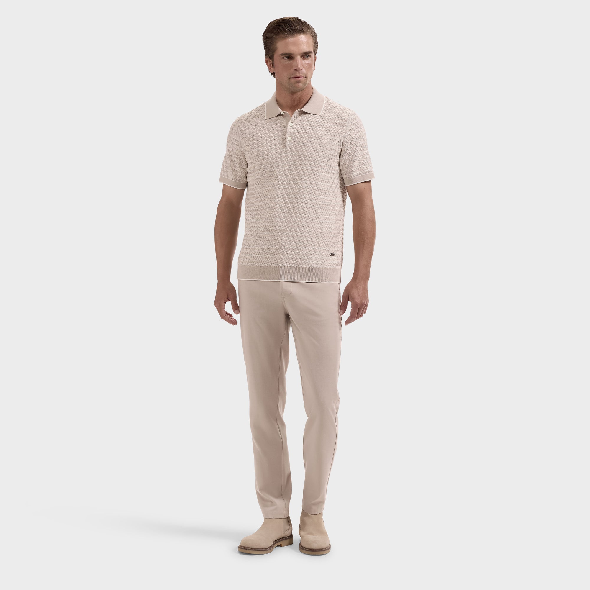 Honeycomb Polo Sweater