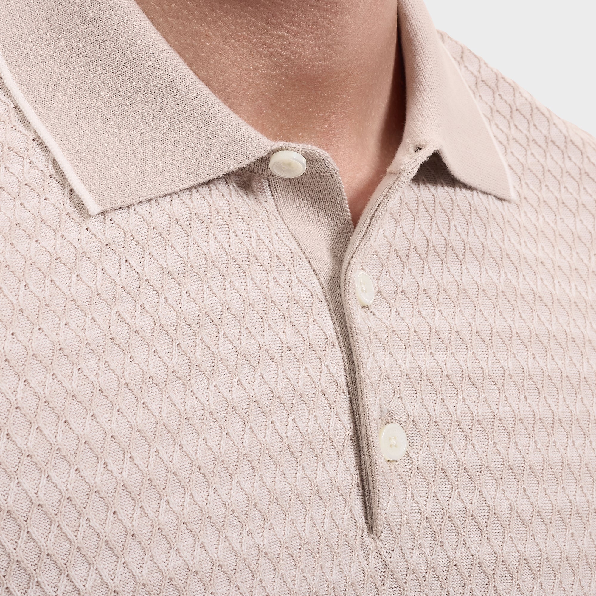 Honeycomb Polo Sweater