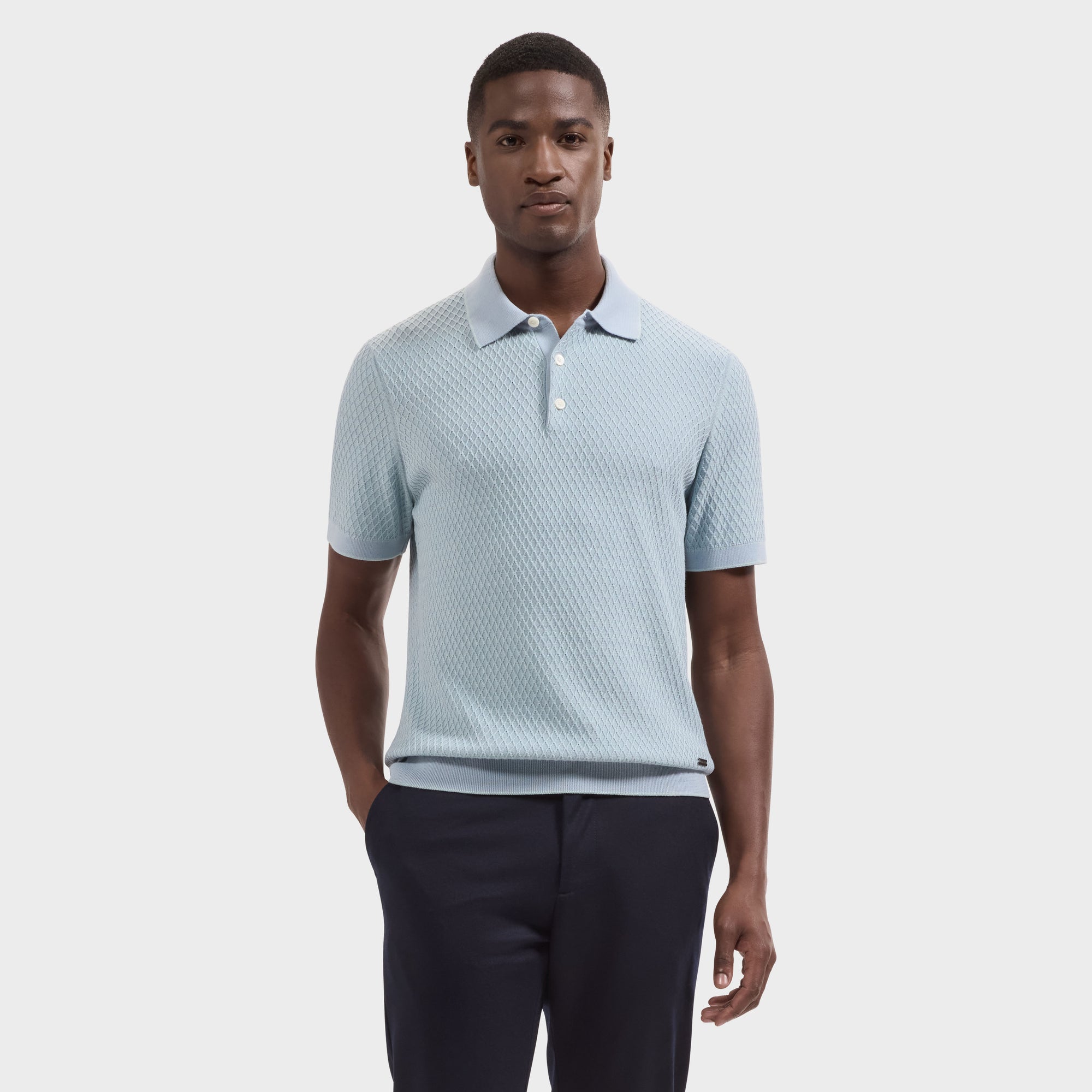 Honeycomb Polo Sweater