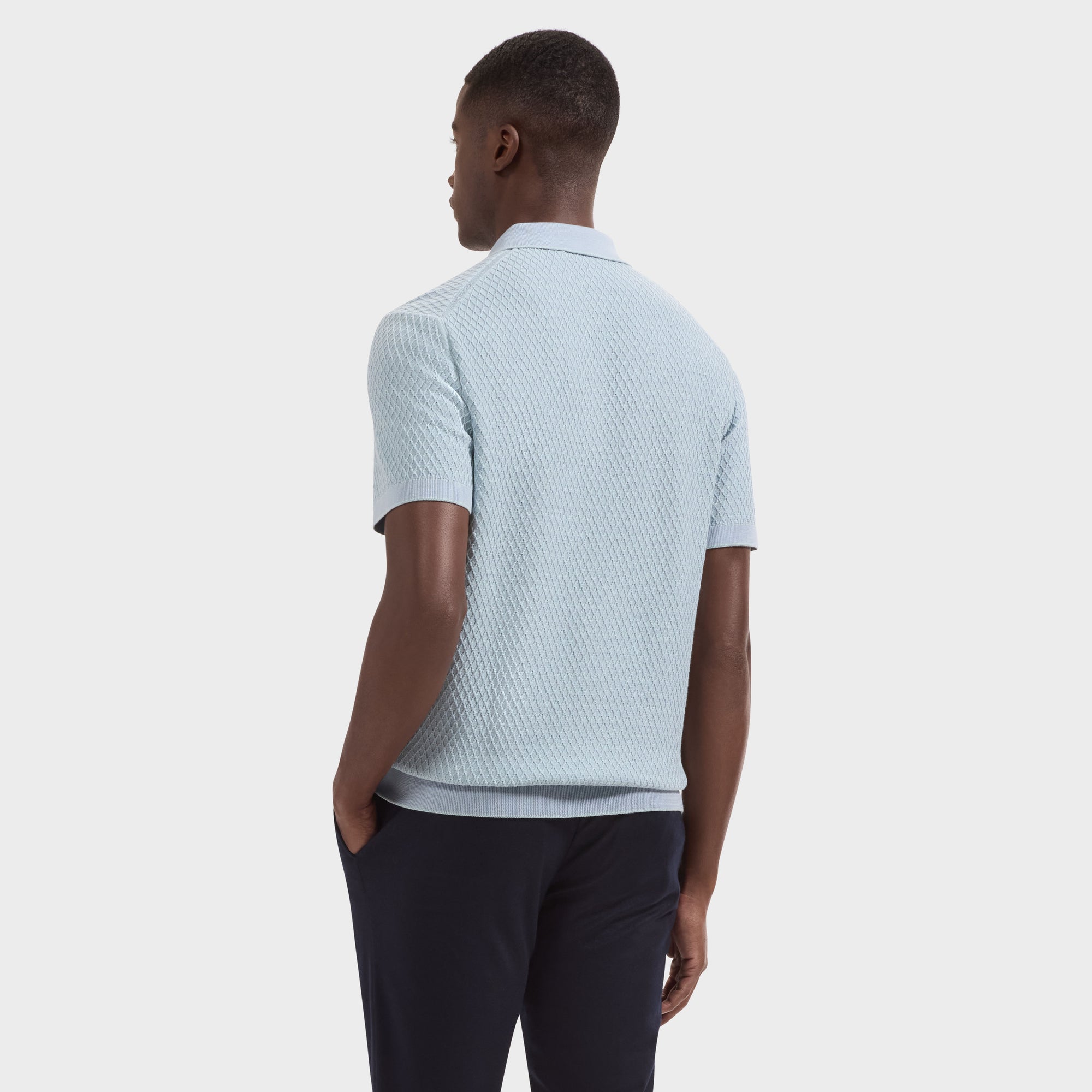 Honeycomb Polo Sweater