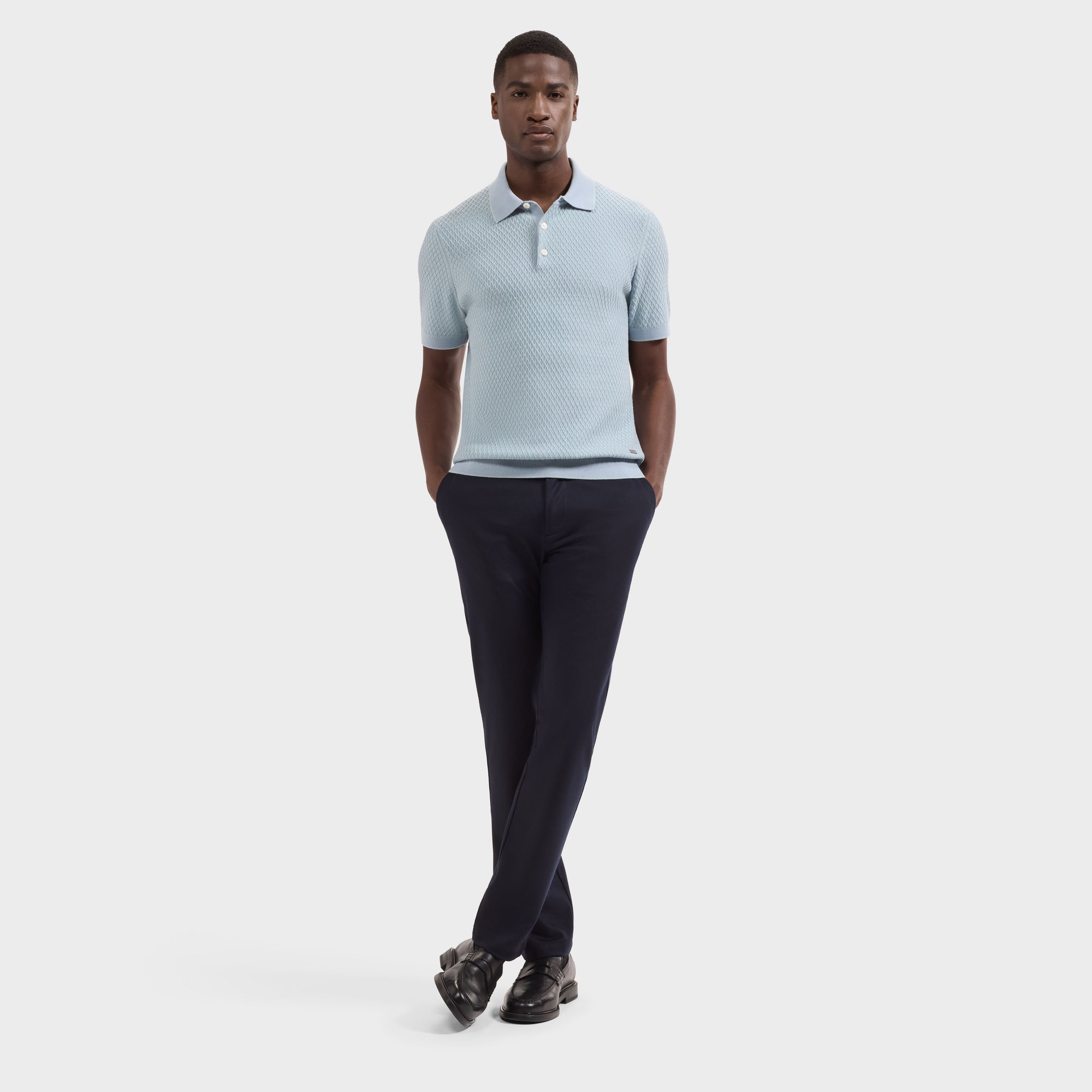 Honeycomb Polo Sweater
