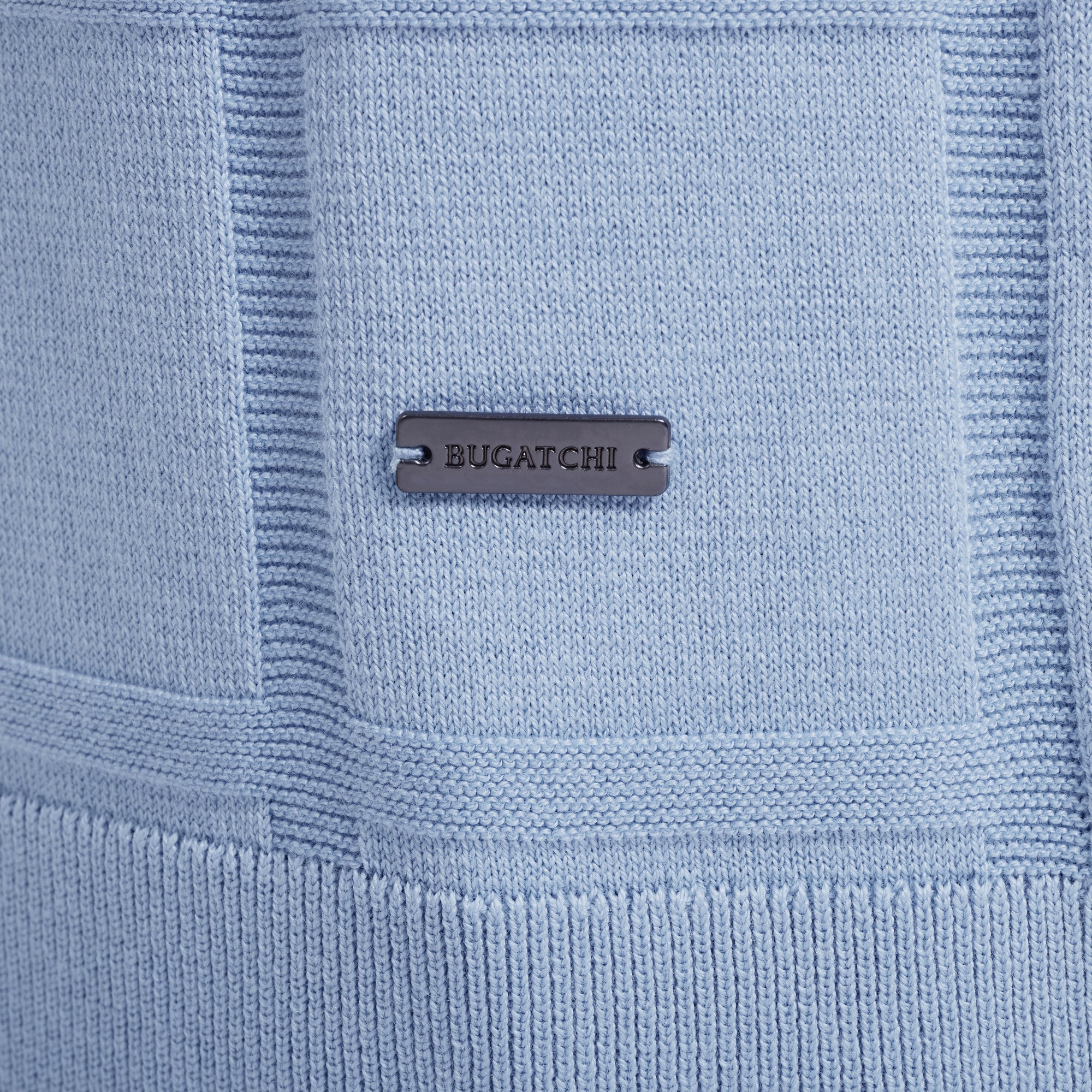 Windowpane Johnny Collar Short-Sleeve Sweater