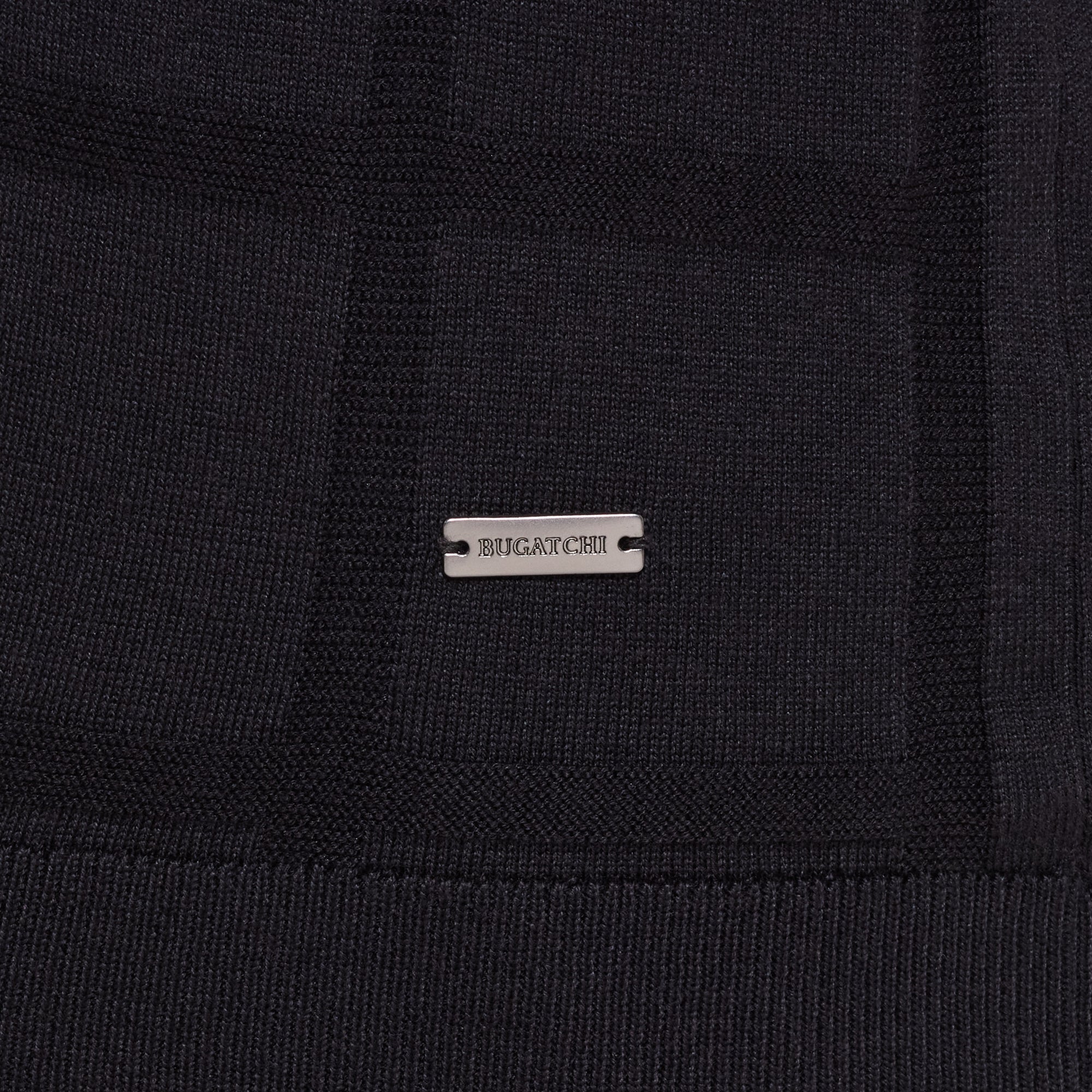 Windowpane Johnny Collar Short-Sleeve Sweater