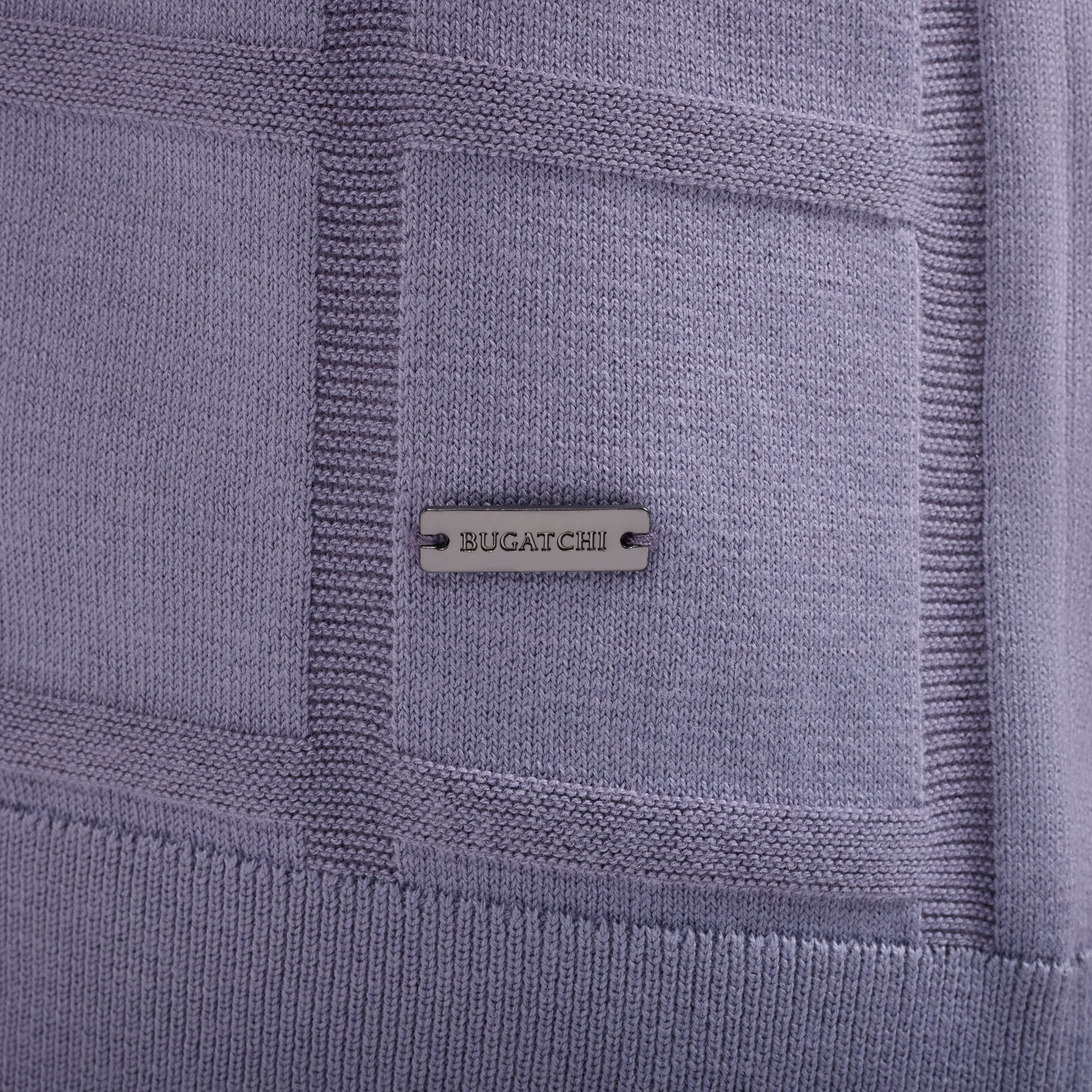 Windowpane Johnny Collar Short-Sleeve Sweater