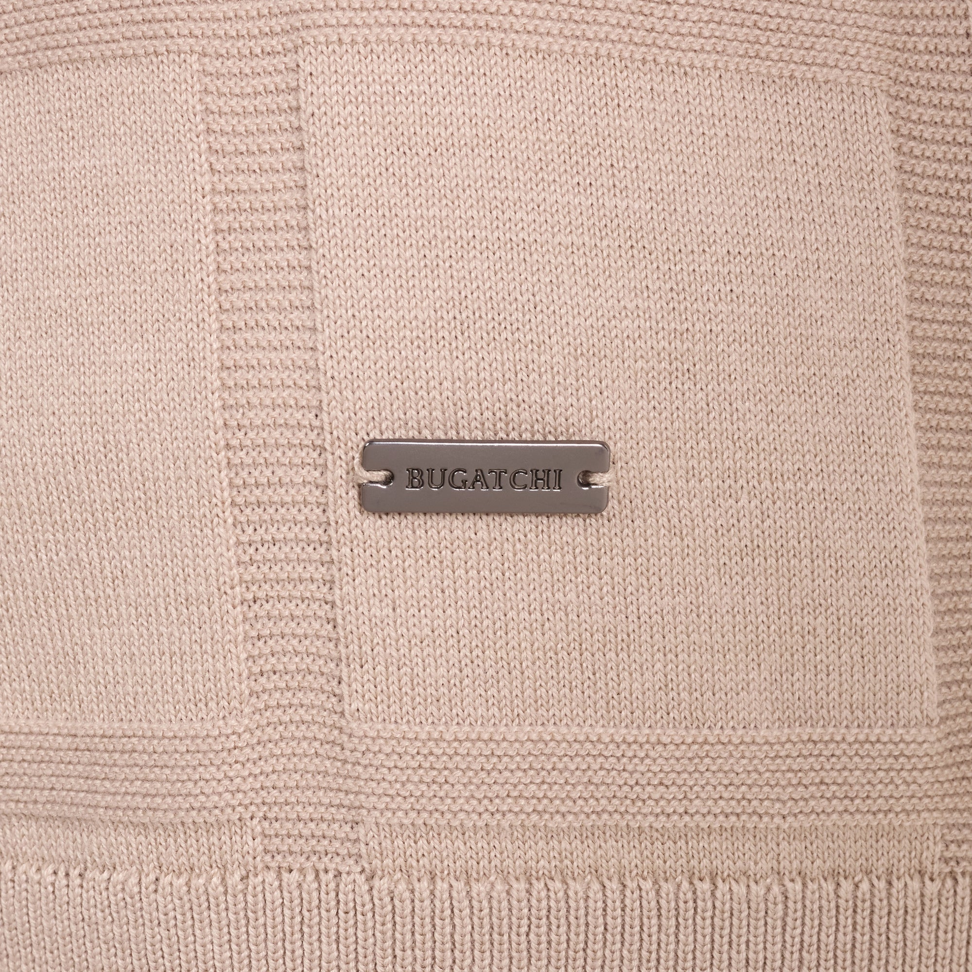 Windowpane Johnny Collar Short-Sleeve Sweater