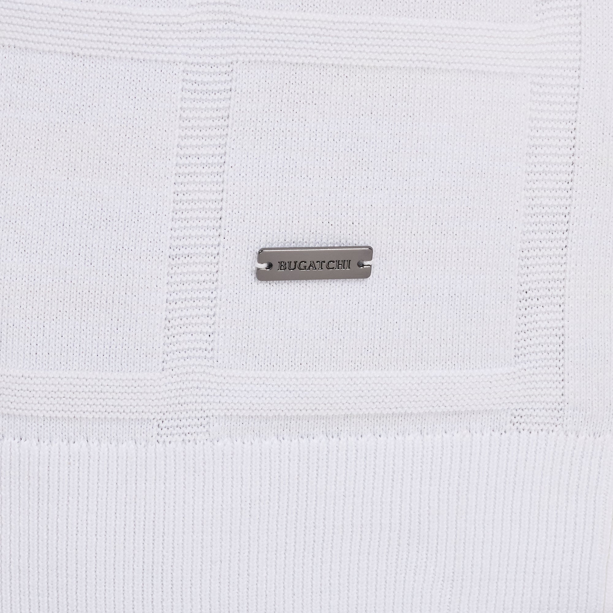 Windowpane Johnny Collar Short-Sleeve Sweater