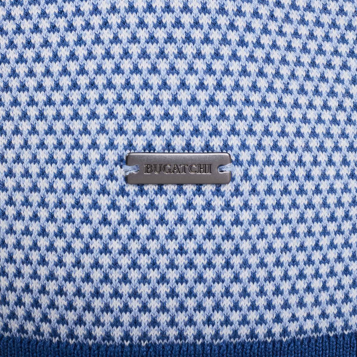 Geometric Johnny Collar Short-Sleeve Sweater