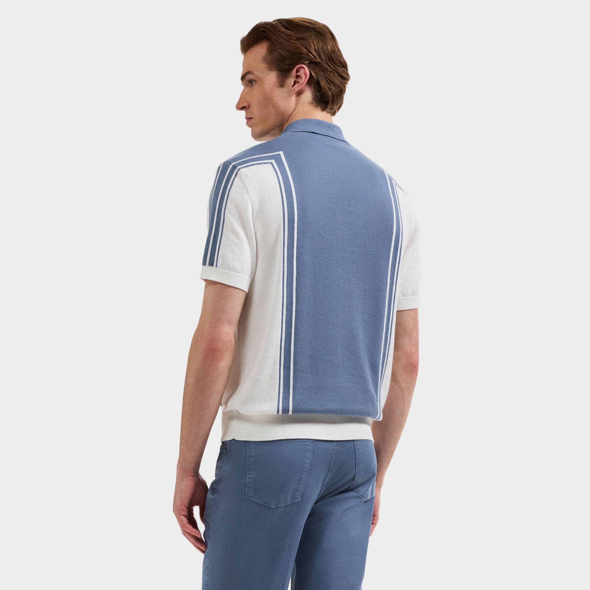 Color block Quarter-Zip Polo Sweater