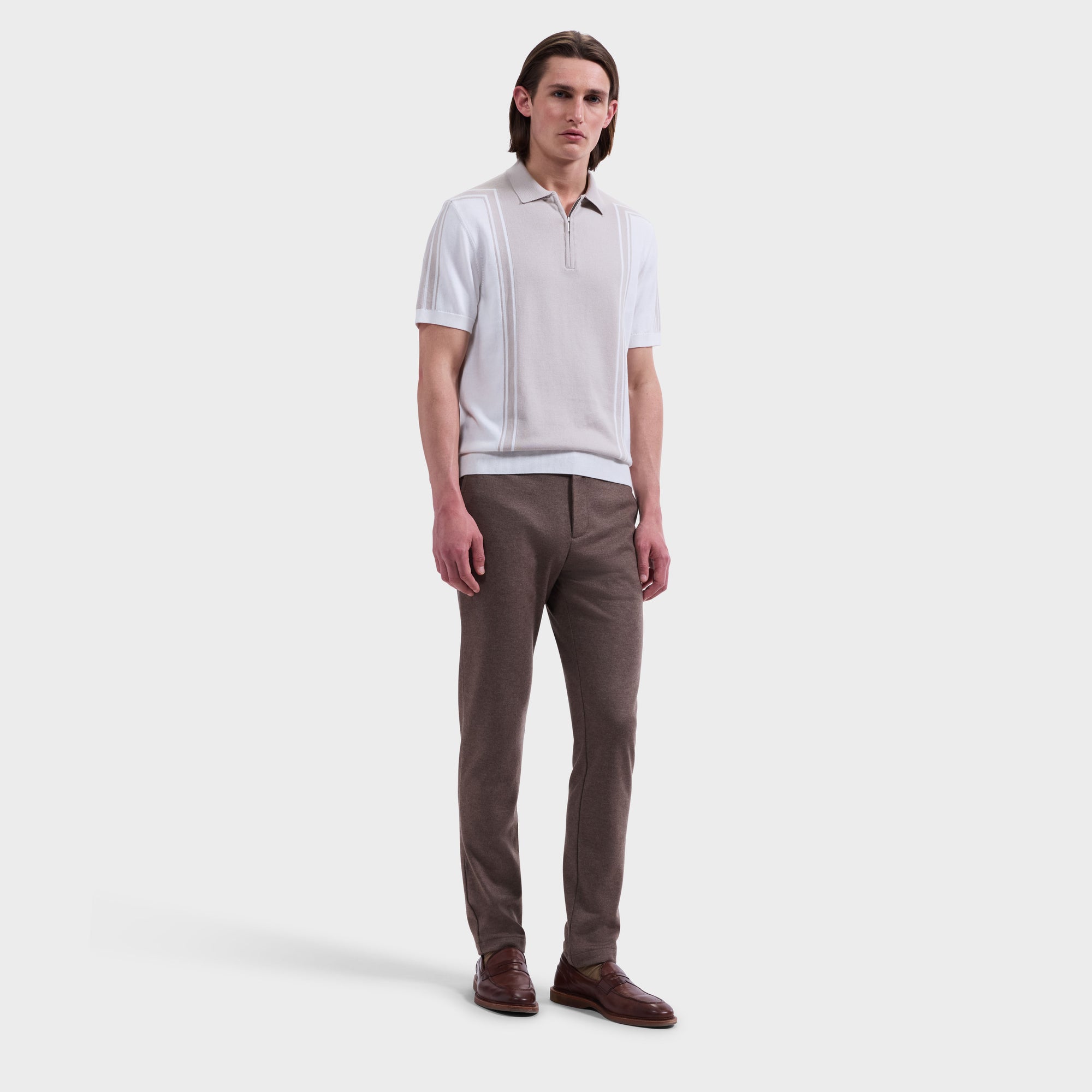 Color block Quarter-Zip Polo Sweater