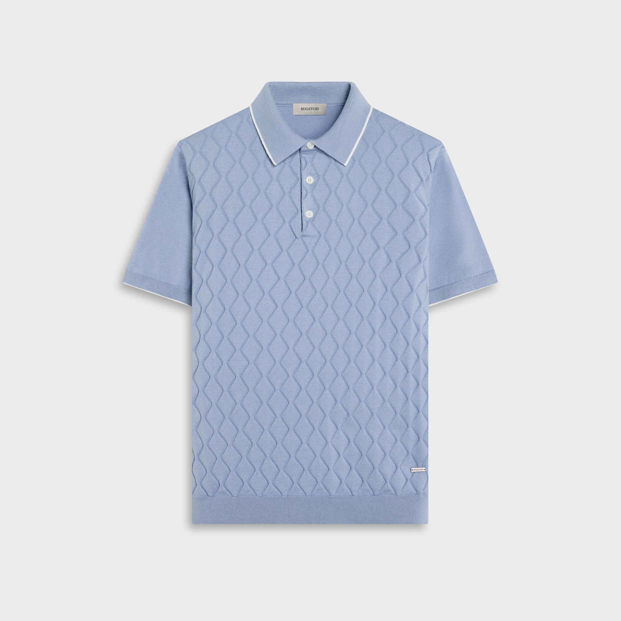 Diamond Wave Short-Sleeve Polo Sweater