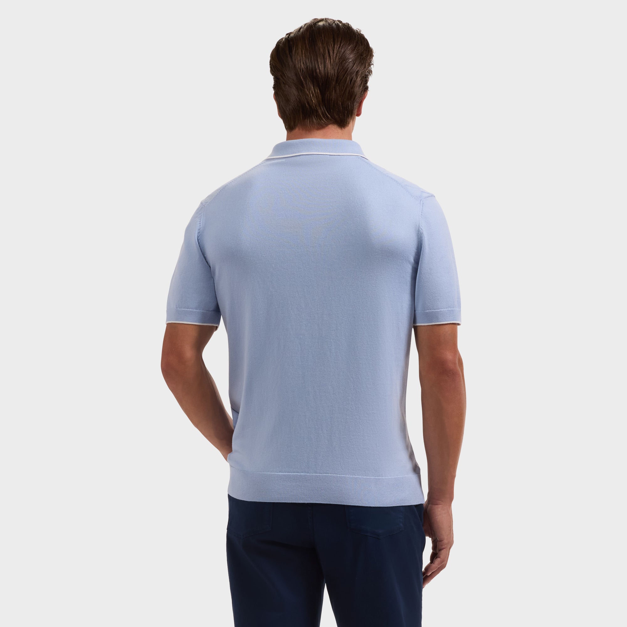 Diamond Wave Short-Sleeve Polo Sweater