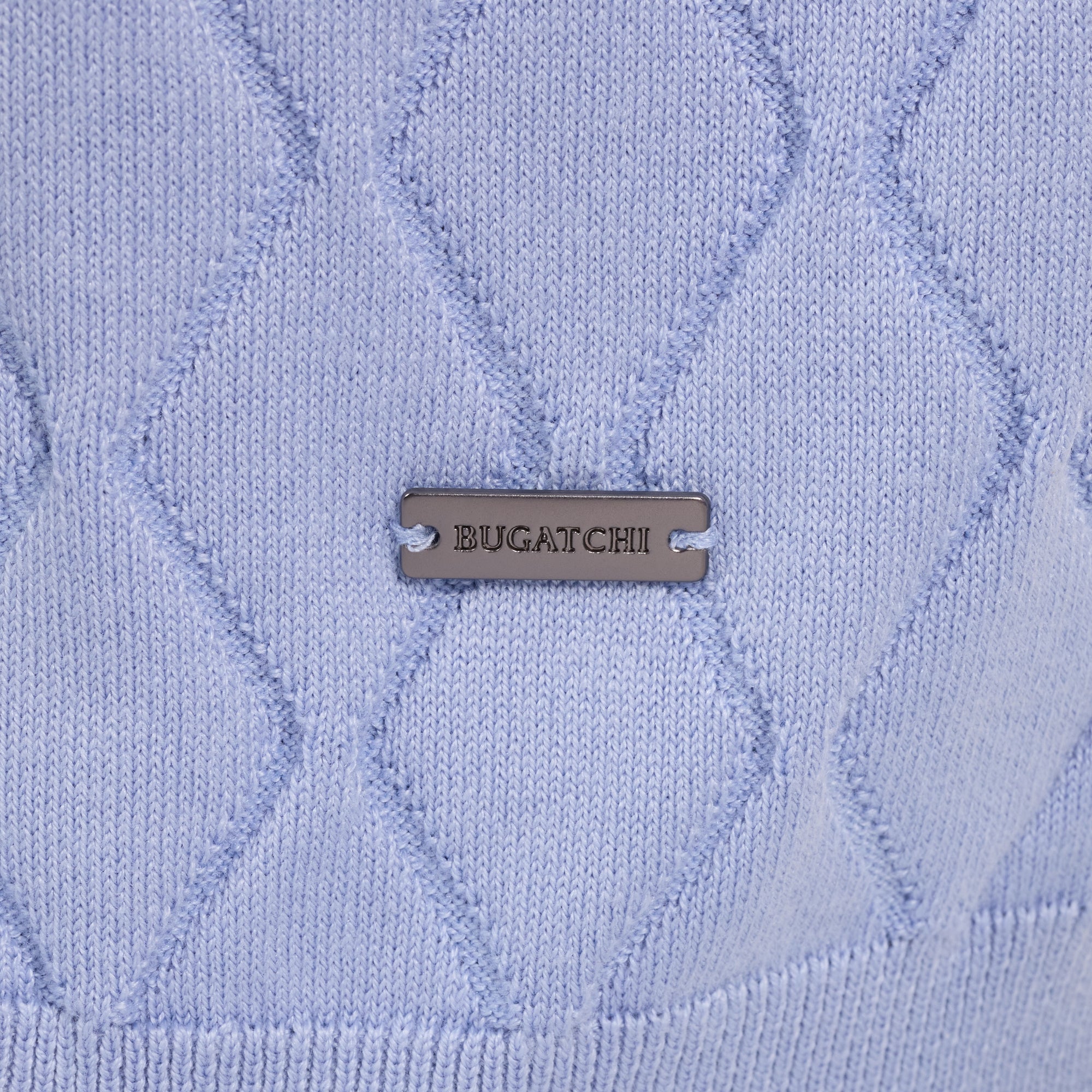 Diamond Wave Short-Sleeve Polo Sweater